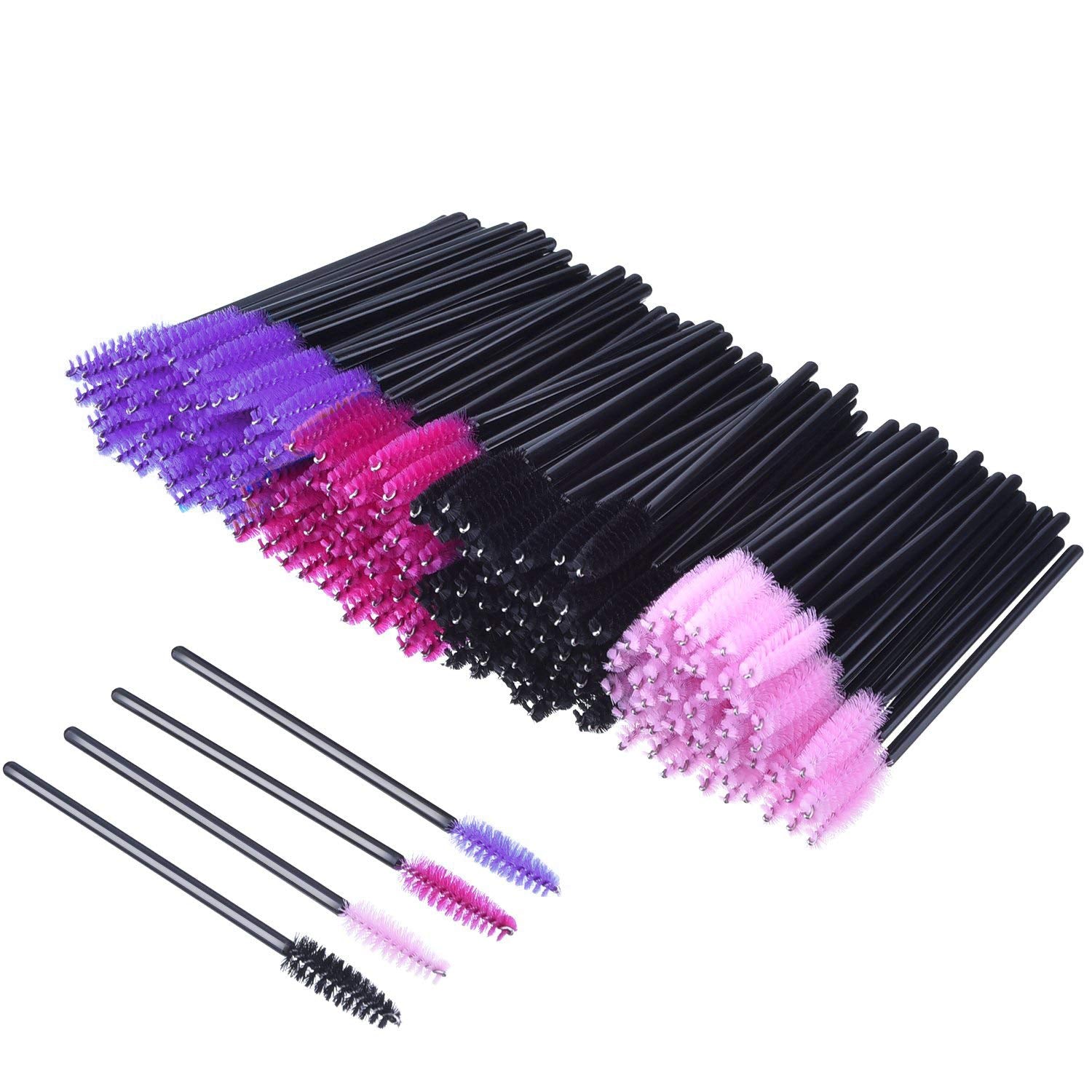 200 Pieces Disposable Mascara Wands Eyelash Brushes Eye Lash Makeup Applicators Cosmetic Brush Kit, Multicolor