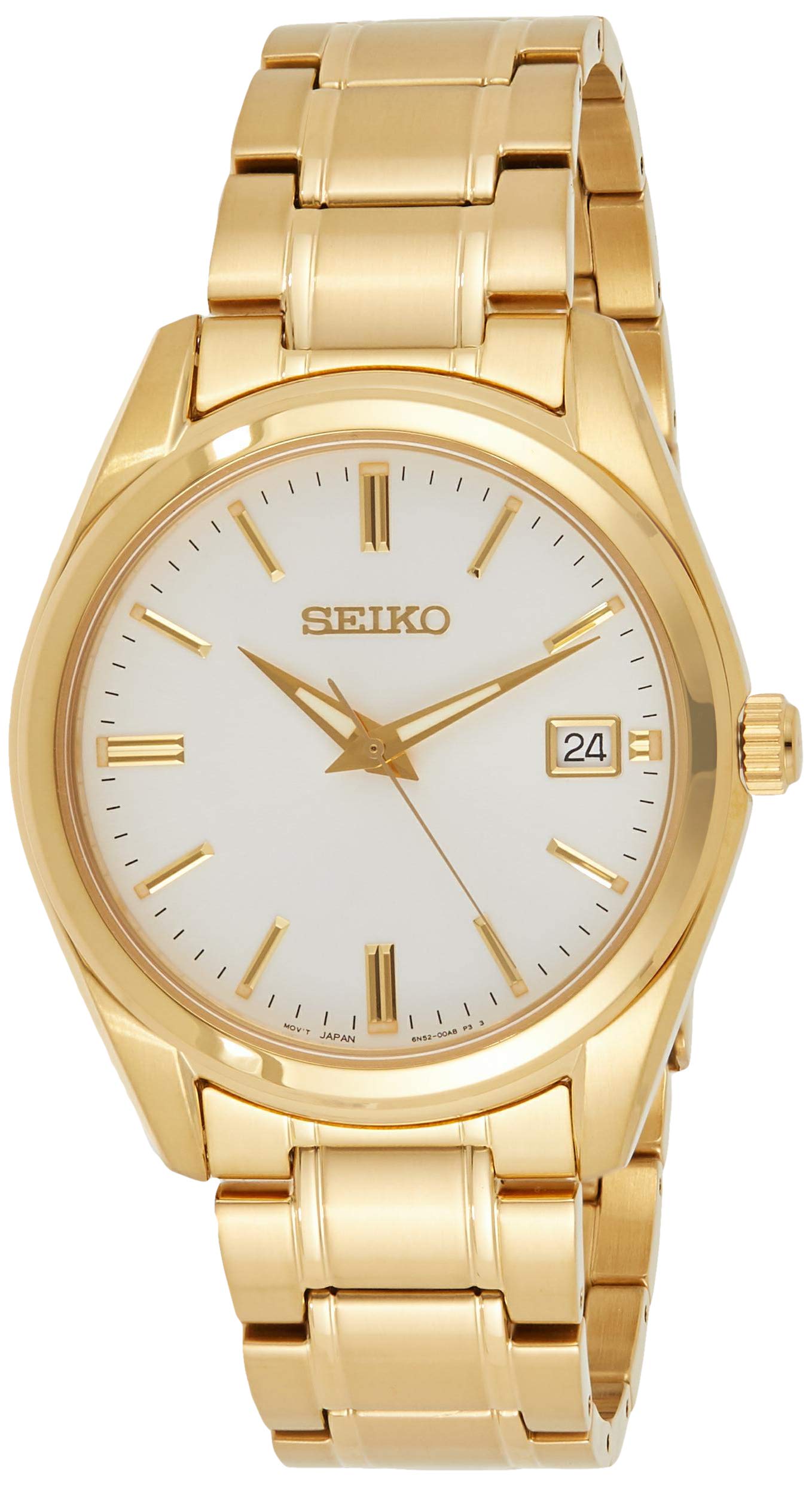 Seiko UK Limited - EU Men's Analogue Analog Quartz Watch with Gold Tone Stainless Steel Strap SUR314P1