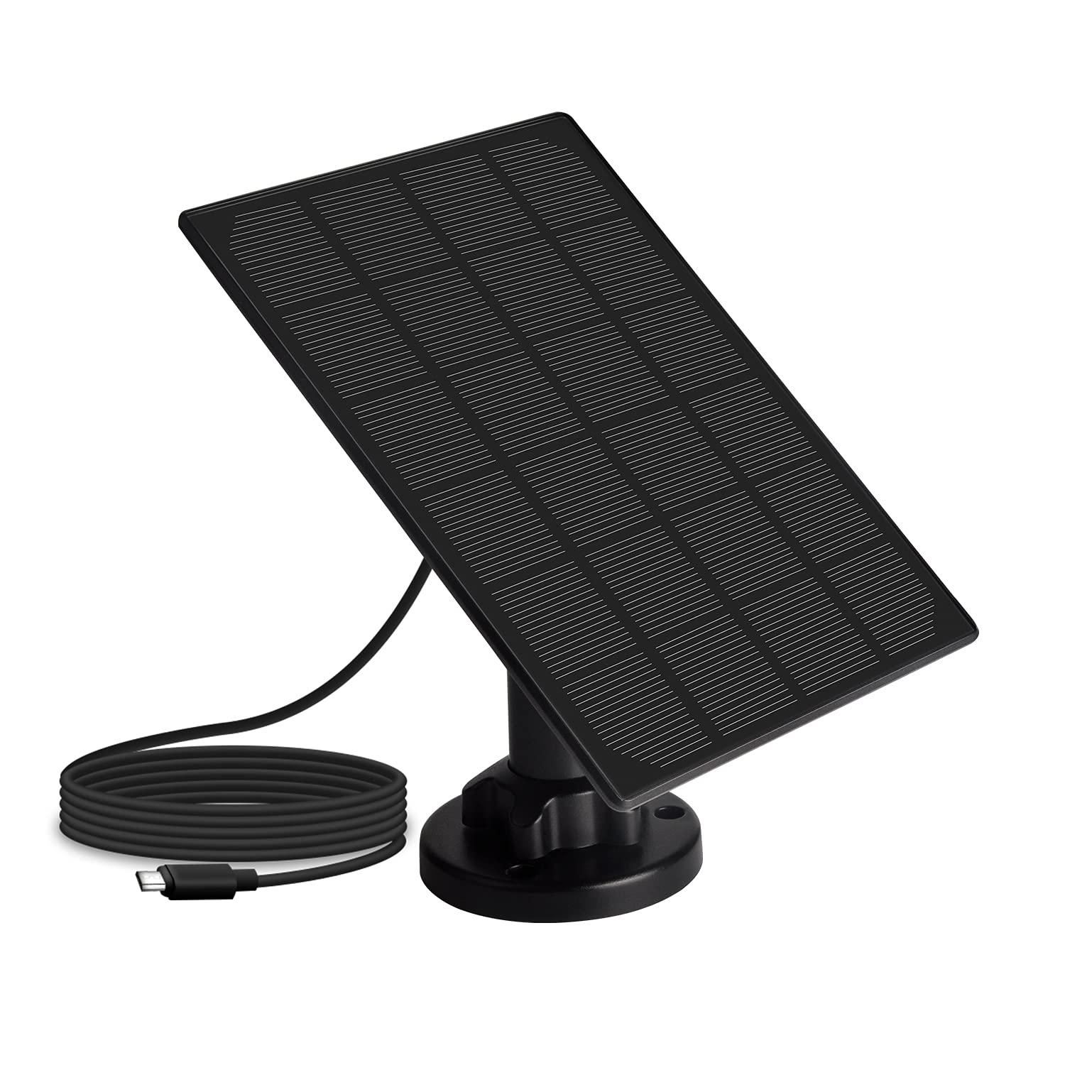 VIEWZONE Solar Panel with Micro USB Cable, Waterproof Solar Panel Power Supply Compatible with Outdoor Rechargeable Battery Security Camera, 5V 3.5W Continuously Charging, Plug and Play