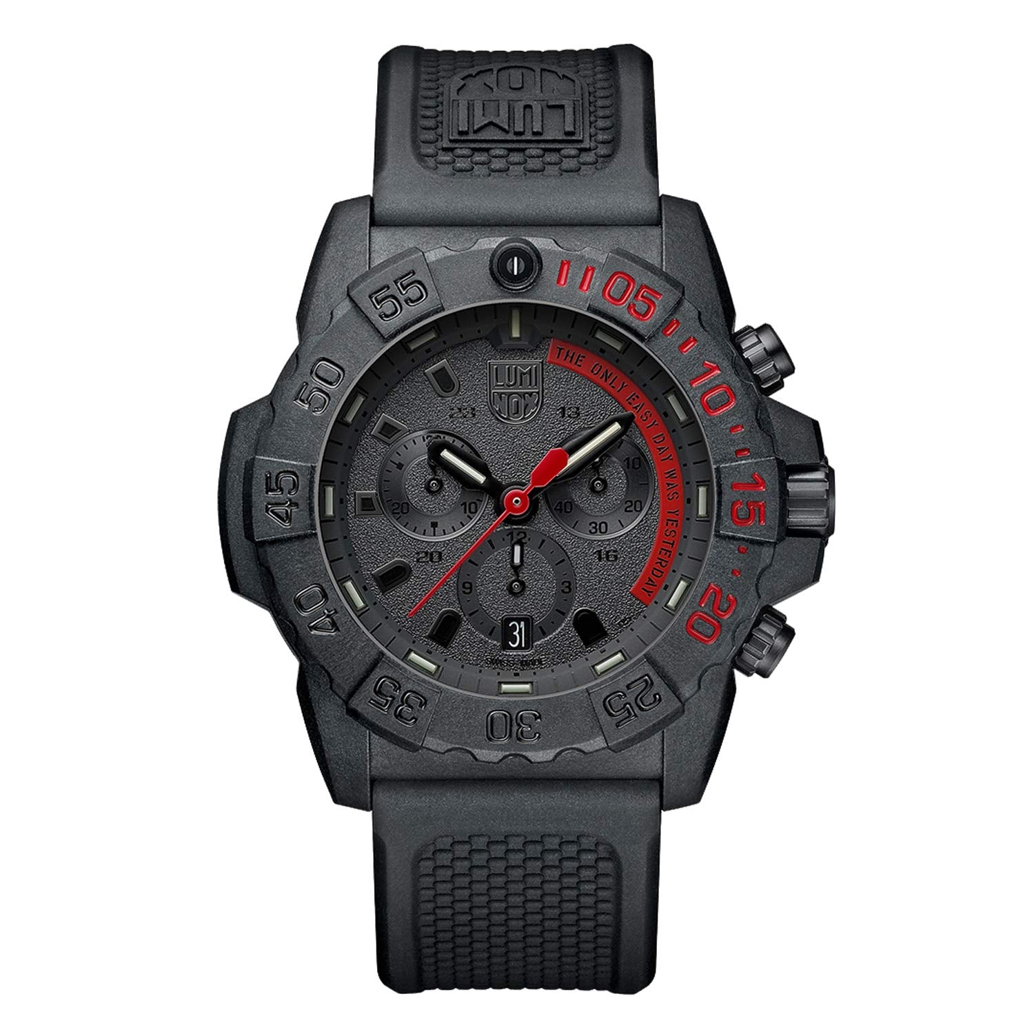 Luminox Navy Seal XS.3581.EY Mens Watch 45mm - Military Dive Watch in Black Date Function Chronograph 200m Water Resistant