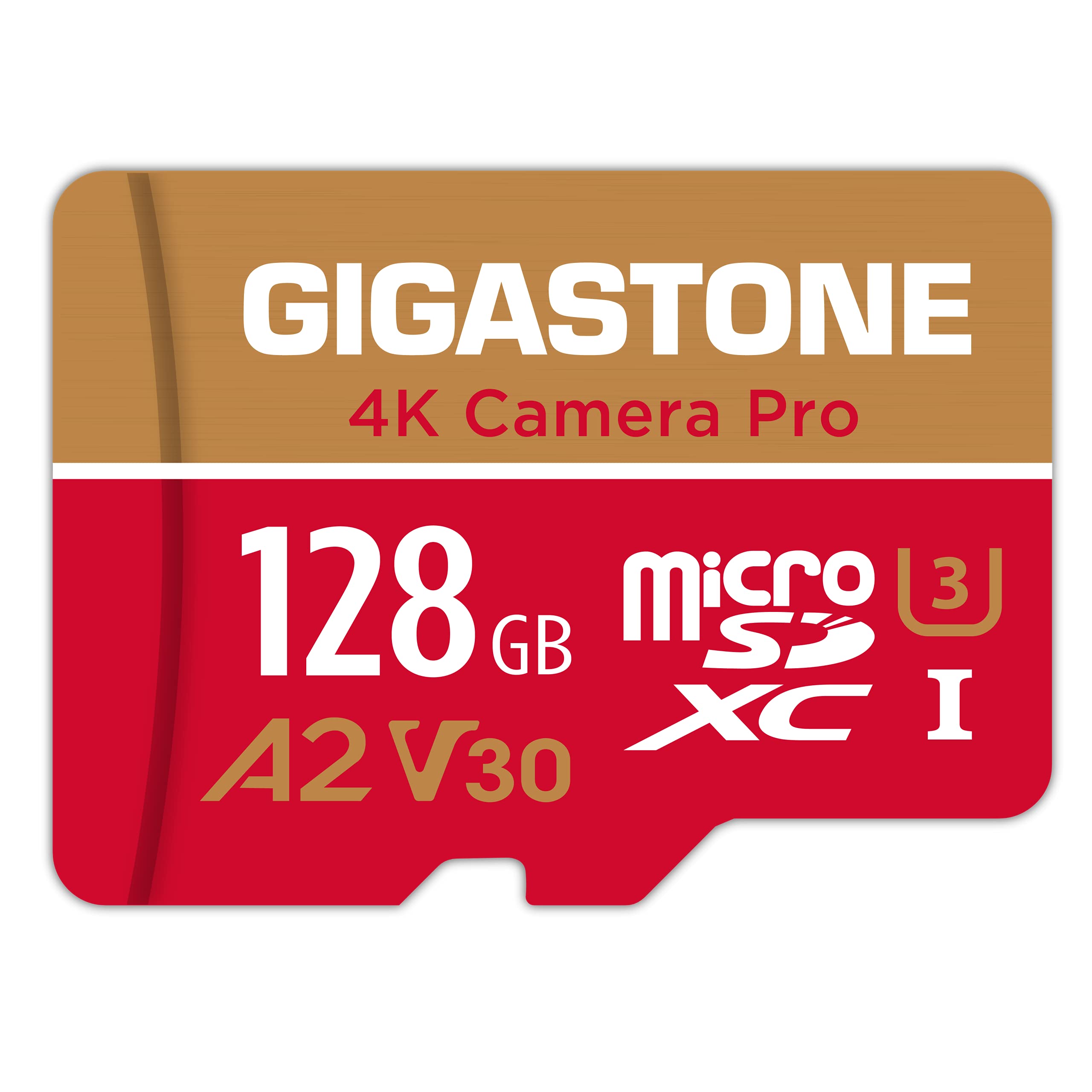 Gigastone 128GB Micro SD Card, 4K Camera Pro, 4K Video Recording for GoPro, Insta360, DJI, Drone, Nintendo-Switch, R/W up to 100/50 MB/s MicroSDXC Memory Card UHS-I U3 A2 V30, with Adapter