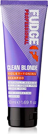 Fudge Professional Purple Toning Shampoo, Original Clean Blonde Shampoo, For Blonde Hair, 50 ml