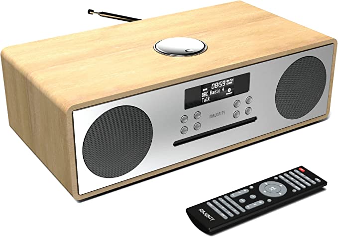 MAJORITY Oakington Bluetooth Hi-Fi Compact Stereo System | FM & DAB Radio & CD Player | Remote Control | AUX & USB Input