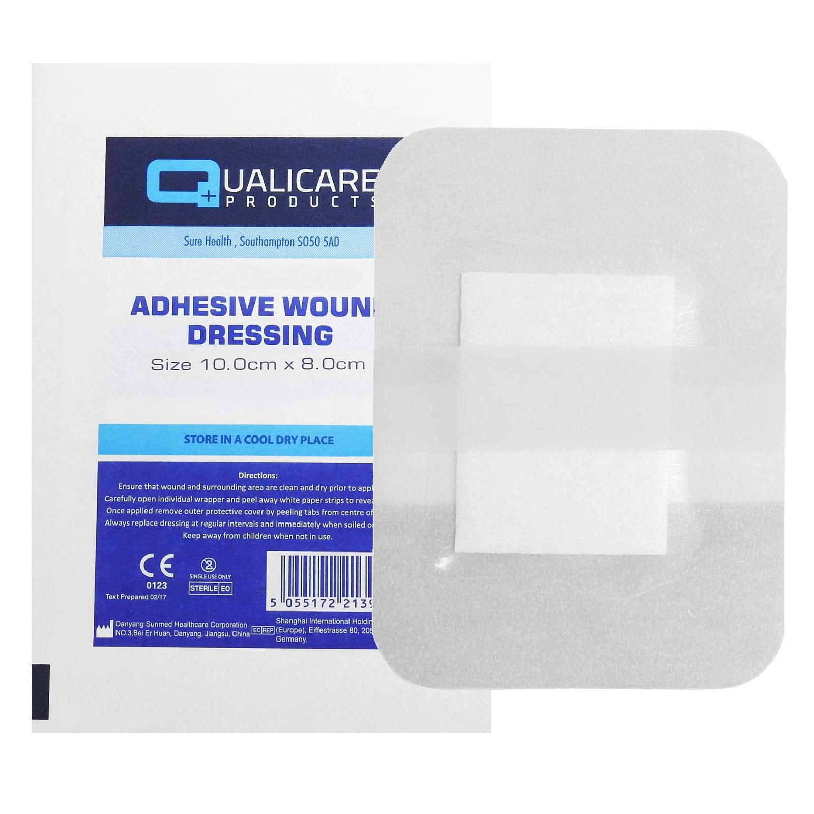 Qualicare 25 X 10CM x 8CM PREMIUM STERILE FIRST AID ADHESIVE WOUND CUT FABRIC LARGE PLASTER DRESSINGS