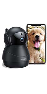 Pet Camera , Indoor Camera for Baby/Pet/Security, CCTV Camera with 2-Way Audio, Infrared Night Vision, Motion/Sound Detection, SD&Cloud Storage, APP Control(Manual Up&Down), Alexa Support，GNCC P1