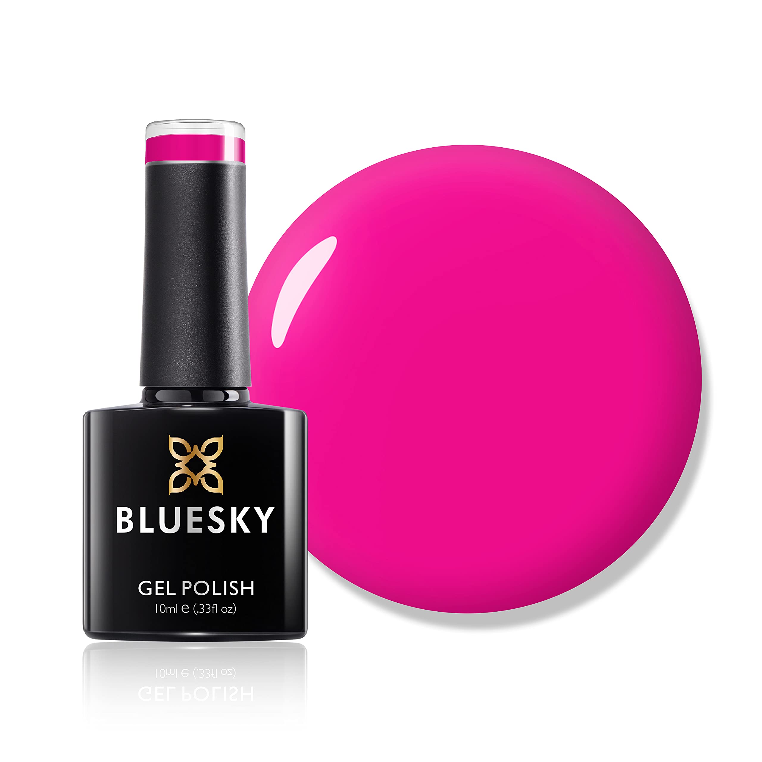 Bluesky Gel Nail Polish, Fuchsia Fumble Neon36, Bright Neon Pink, Cerise, Fuchsia, Long Lasting, Chip Resistant, 10 ml (Requires Drying Under UV LED Lamp)