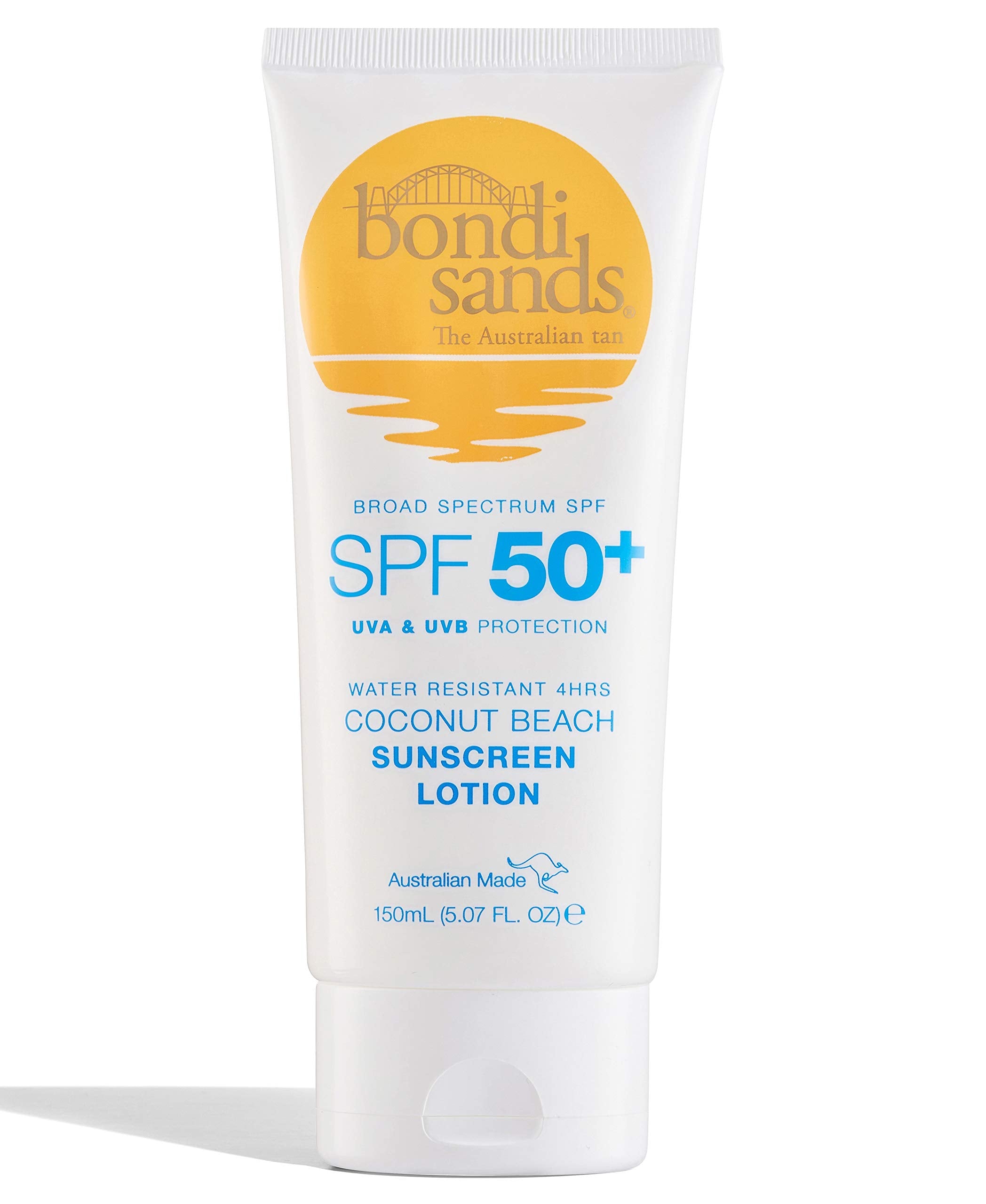 Bondi Sands Sunscreen Lotion SPF 50+ | Non-Greasy Broad-Spectrum Formula Moisturises and Protects Skin, Water Resistant Up To 4 Hours, and Cruelty Free, Coconut Beach Scent | 150 mL/5.07 Oz