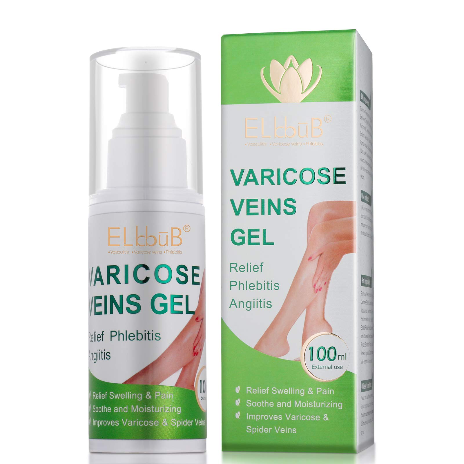 Varicose Veins Gel - Relief Phlebitis Angiitis Inflammation Blood Vein Veins Vasulitis Treatment Legs spider Veins, Improve Blood Circulation, Tired and Heavy Legs Fast Relief