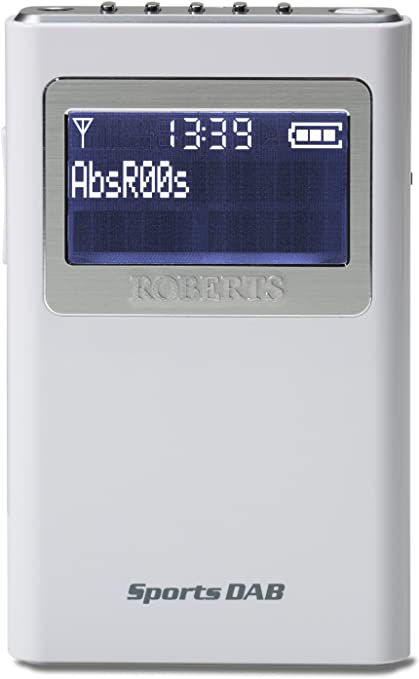 Roberts Radio Sports DAB5 DAB/DAB+/FM Personal Digital Radio - Portable Radio - Battery Radio - White