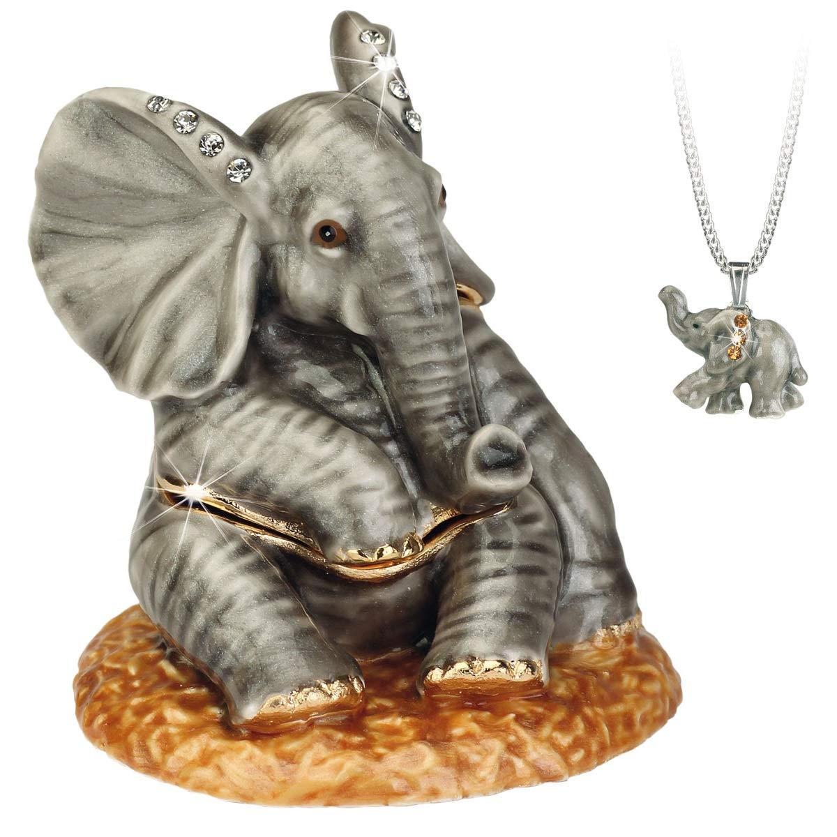 Secrets from Hidden Treasures 1040 Baby Elephant Trinket Box