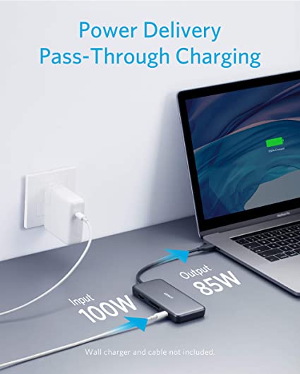 Anker USB C Hub, 341 USB-C Hub (7-in-1) with 4K HDMI, 100W Power Delivery, USB-C and 2 USB-A 5 Gbps Data Ports, microSD and SD Card Reader, for MacBook Air, MacBook Pro, XPS, and More