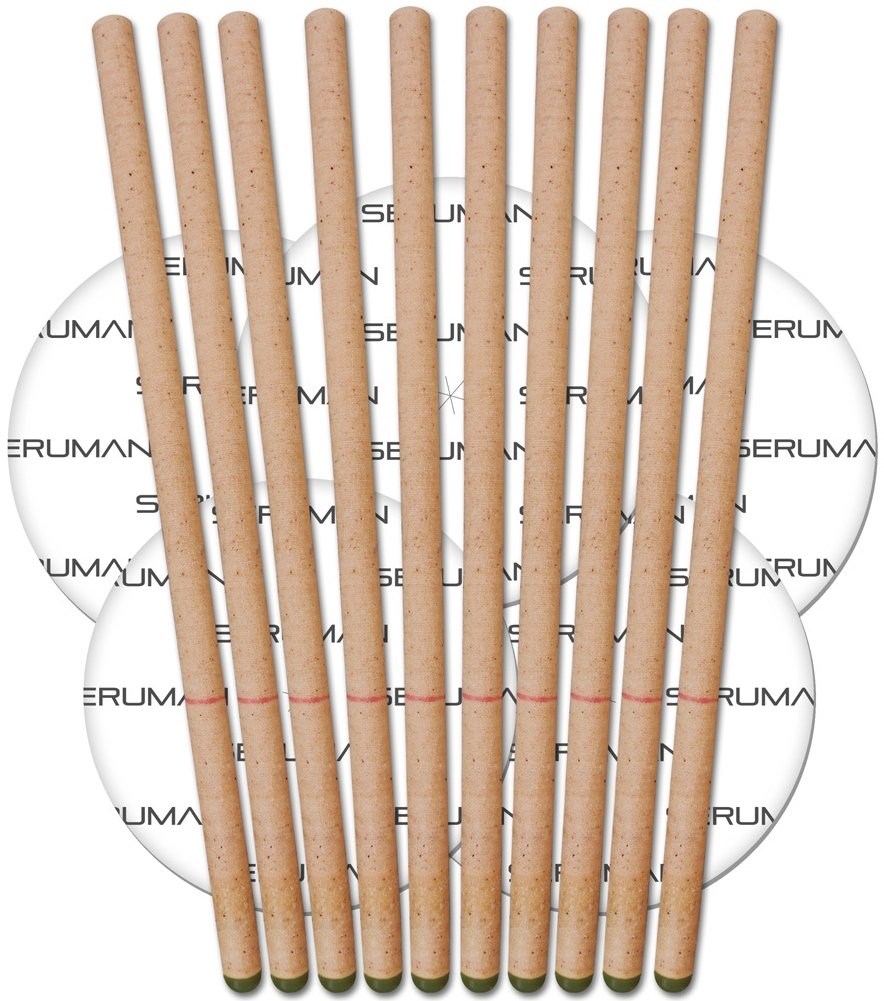 Natural Seruman Therapeutics Beeswax Ear Candles (5 Pairs) with Protective Discs