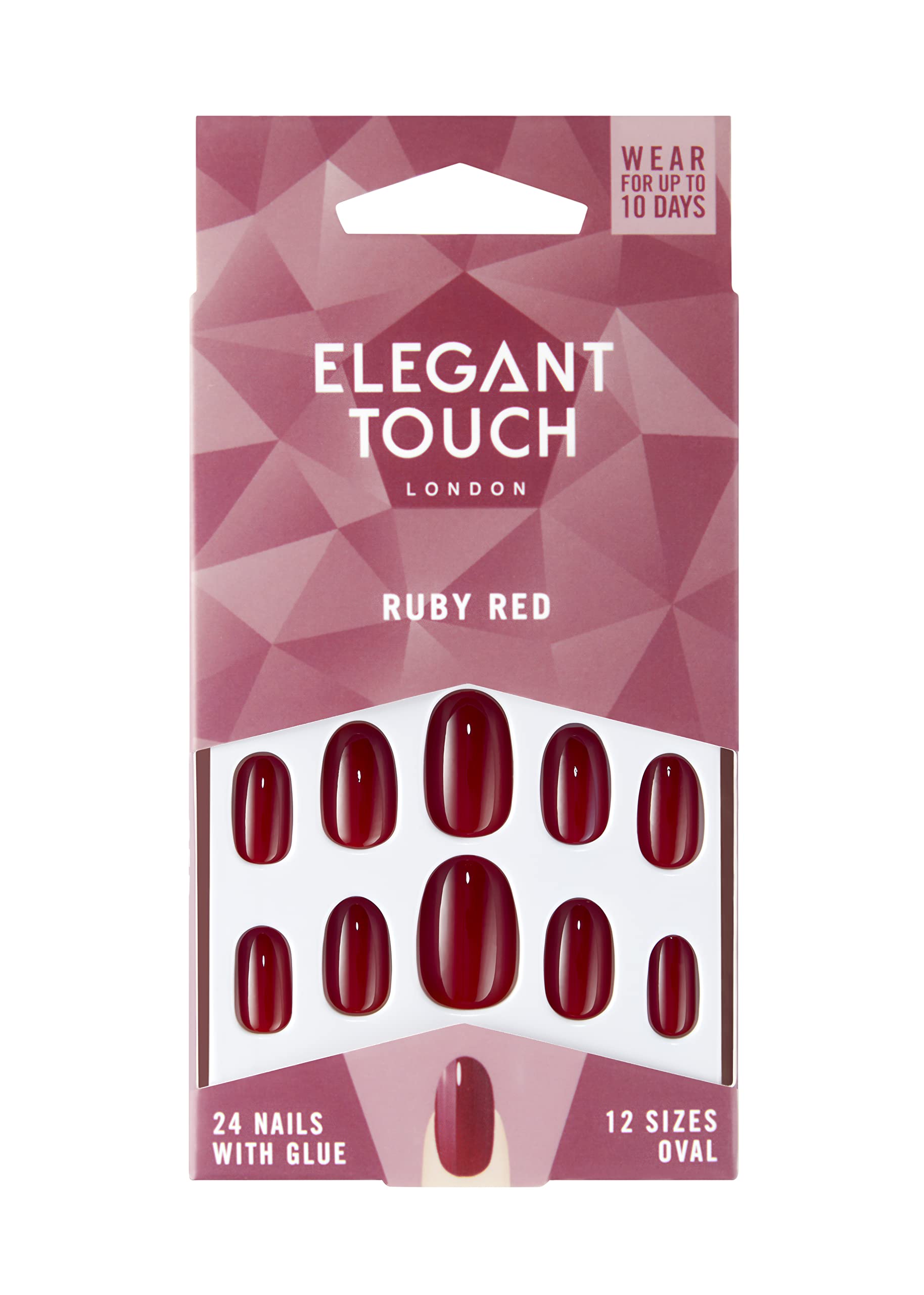 Elegant Touch Colour False Nails - RUBY RED