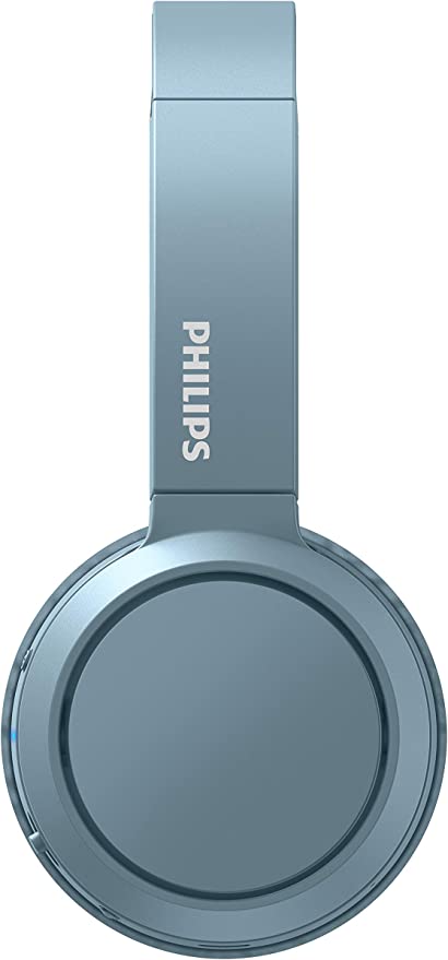 Philips On-Ear Headphones H4205BL/00 with Bass Boost Button (Bluetooth, 29 Hours' Playback Time, Quick Charging Feature, Noise Isolating, Flat Folding), Matte Blue