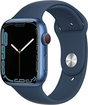 Apple Watch Series 7 (GPS + Cellular, 45mm) - Blue Aluminium Case with Abyss Blue Sport Band - Regular