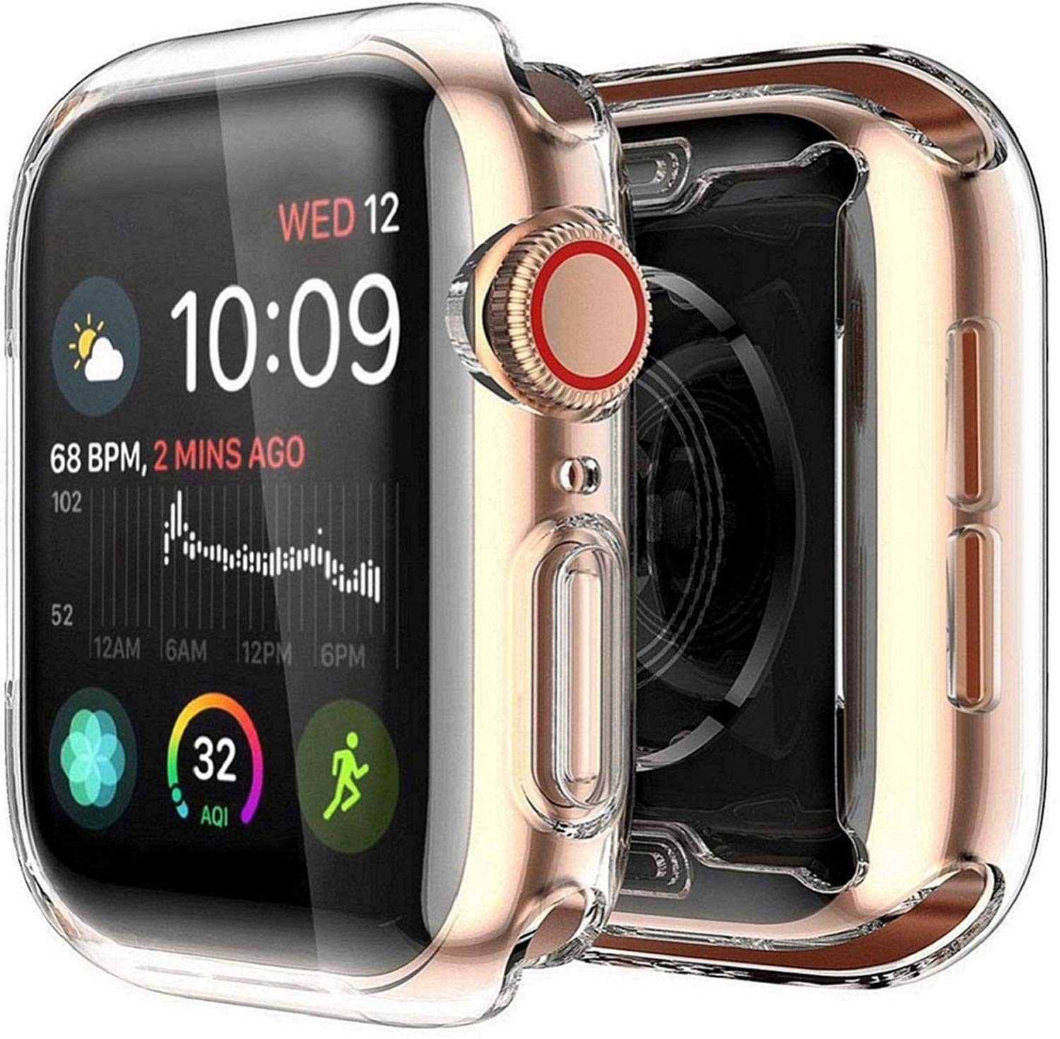 Yolin [2-Pack] All-around TPU Screen Protector Compatible with Apple Watch Series 6/ SE/Series 5 / Series 4 40mm, Soft Protective Case For iwatch 40mm (2 Transparent)