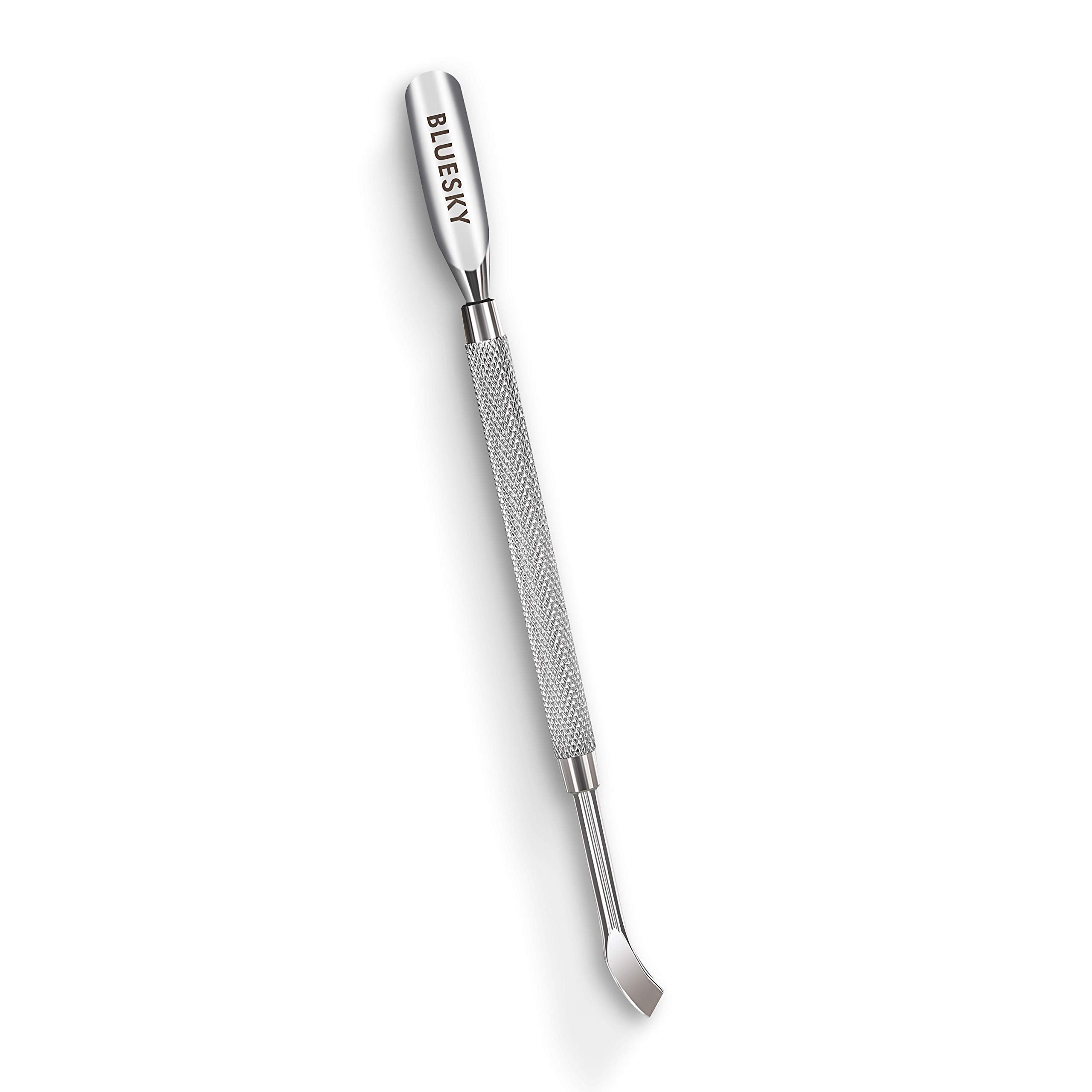Bluesky Cuticle Pusher Tool and Nail Cleaner, Professional, Double Ended, Metal, Stainless Steel, Gel Nail Polish Remover, Scraper
