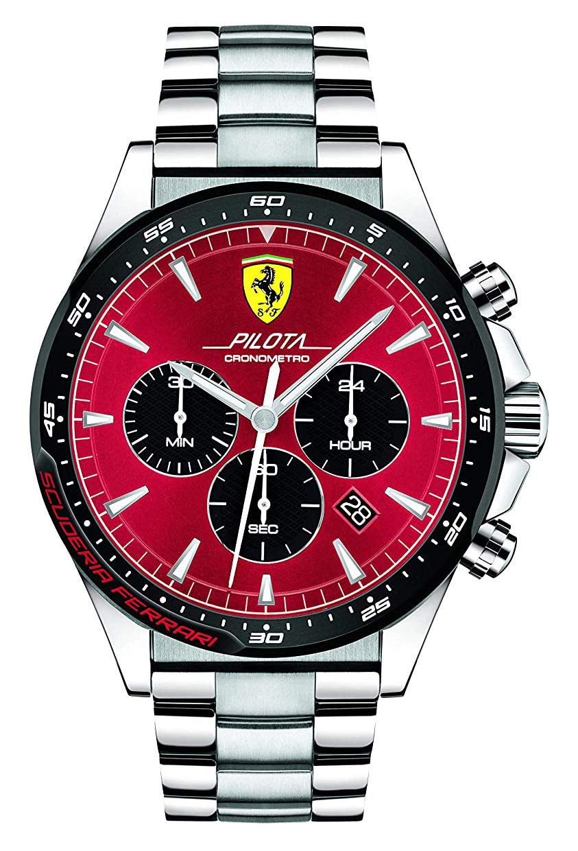 Scuderia Ferrari Mens Chronograph Quartz Watch with Stainless Steel Strap 0830619