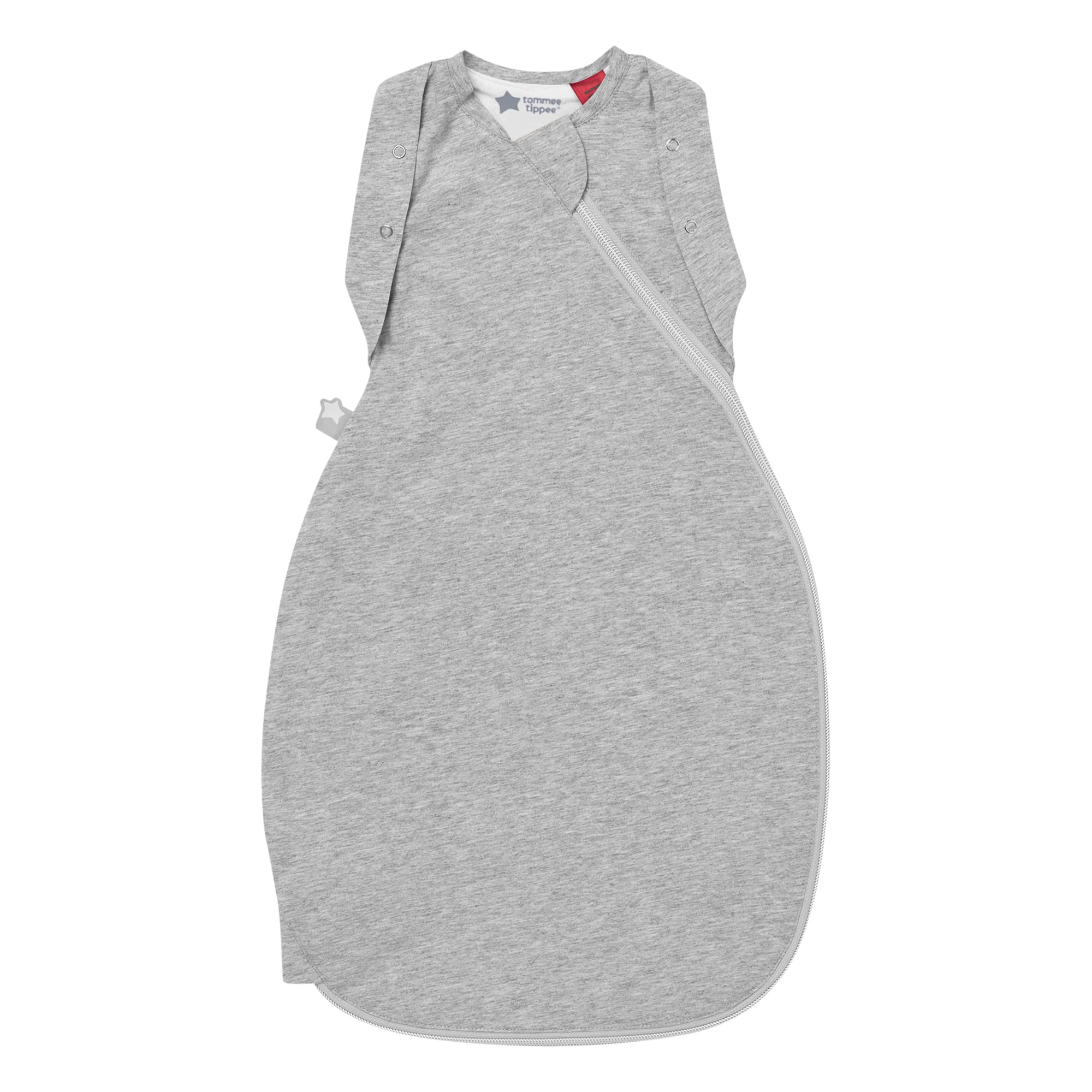 Tommee Tippee Baby Sleep Bag for Newborns, 0-3m, 1.0 TOG, The Original Grobag Swaddle Bag, Hip-Healthy Design, Soft Cotton-Rich Fabric, Sky Grey Marl