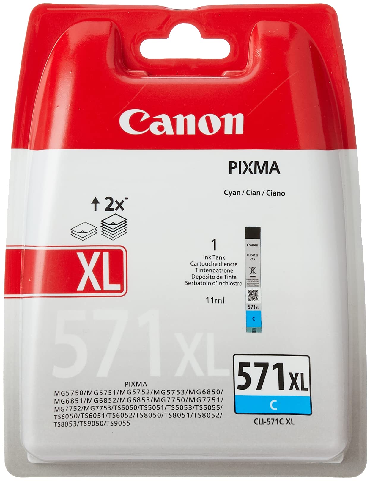 Canon CLI-571XLC High Yield Ink Cartridge - Cyan