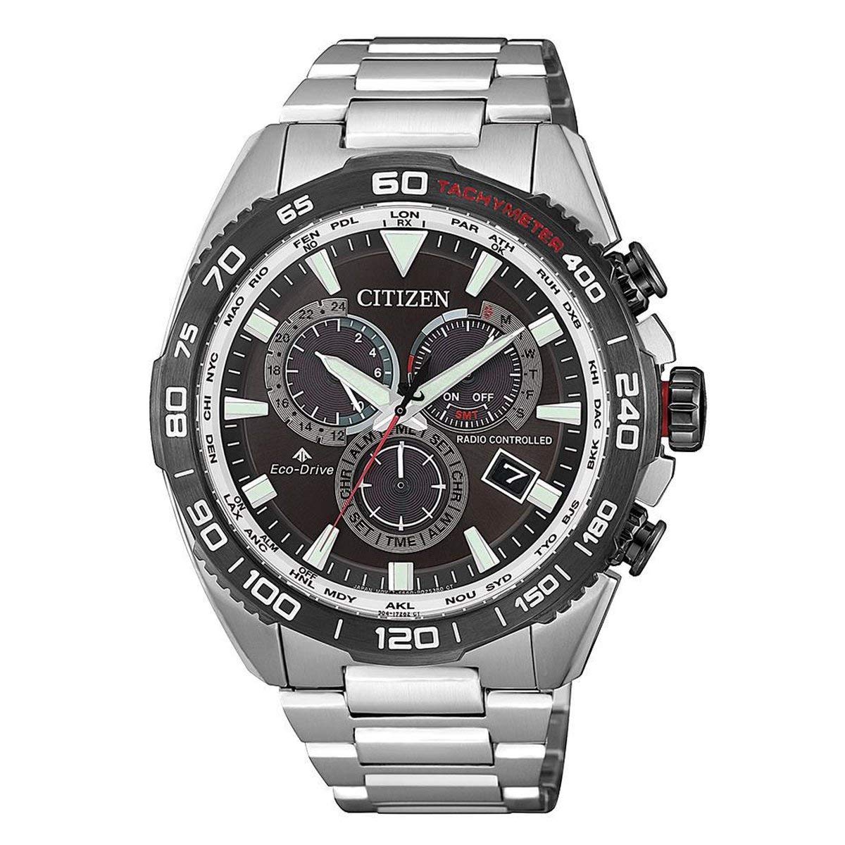 Citizen Mens Multi Dial Eco-Drive Watch with Stainless Steel Strap CB5036-87X
