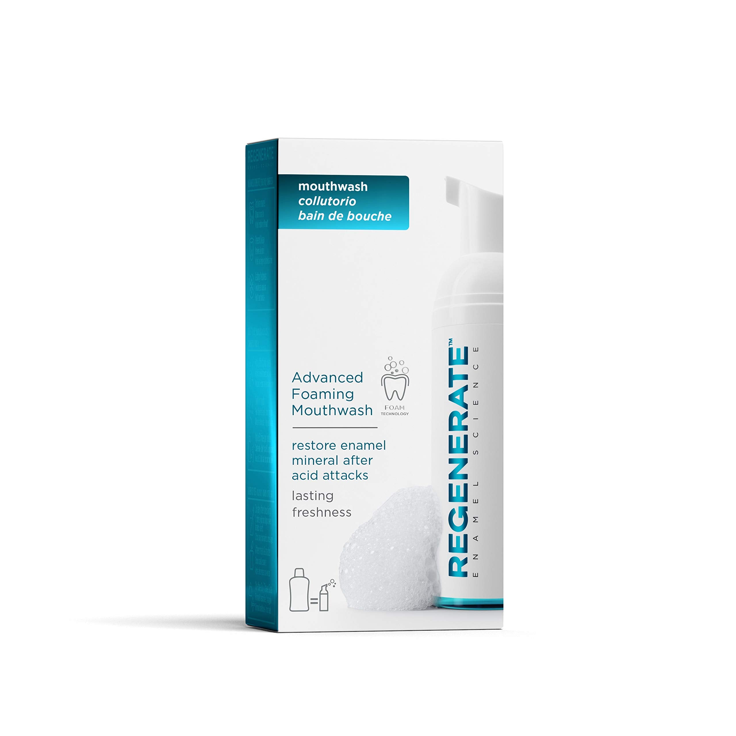 Regenerate Advanced Foaming Mouthwash, Transparent Blue, 50 millilitre