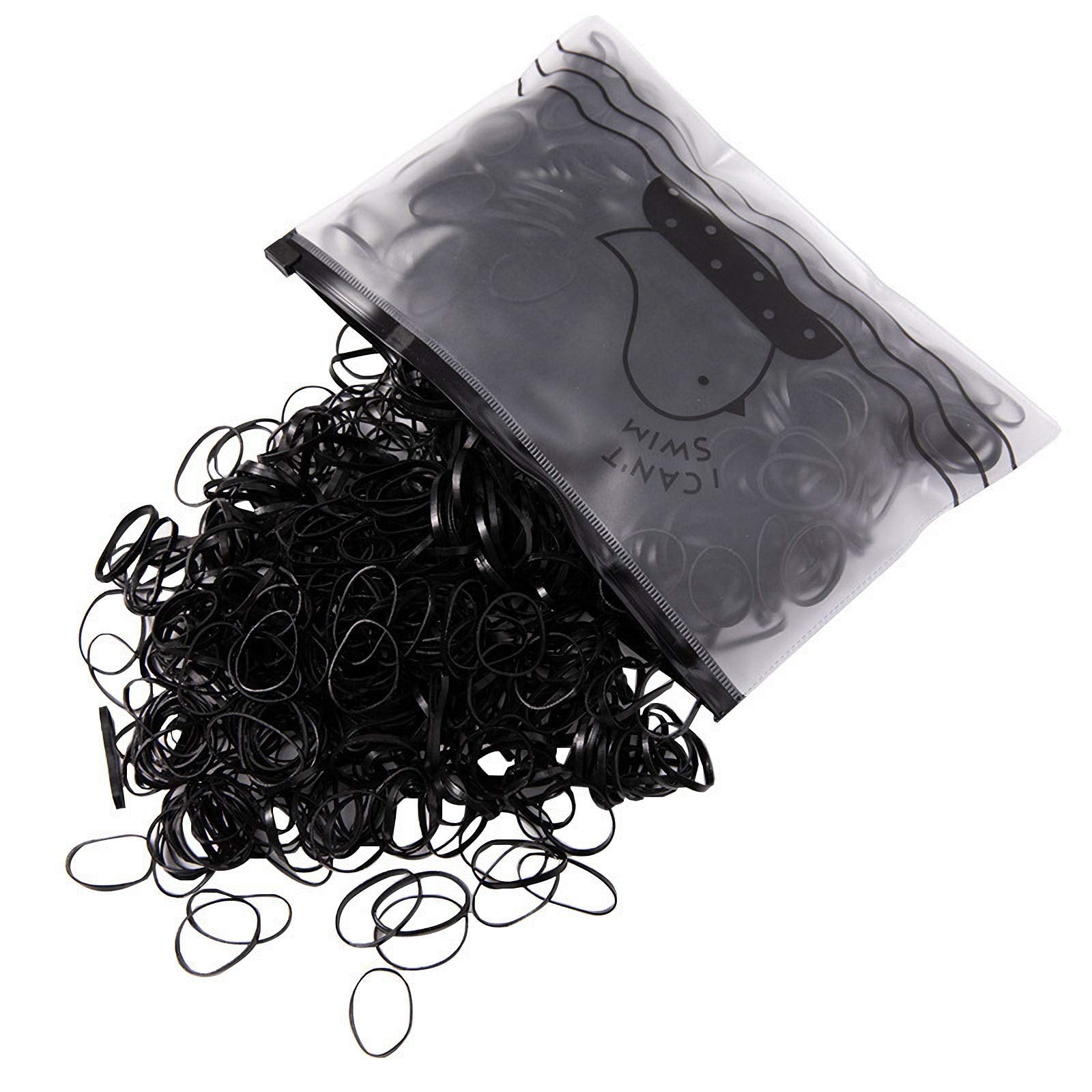 Hanyousheng Pack of 1000 Mini Rubber Bands,Mini Elastic Hair Bands,Soft Elastic Bands,Braiding Rubber Bands for Kids Hair,for Children Hair,Small Dreadlocks,Wedding Hairstyle and More (Black)