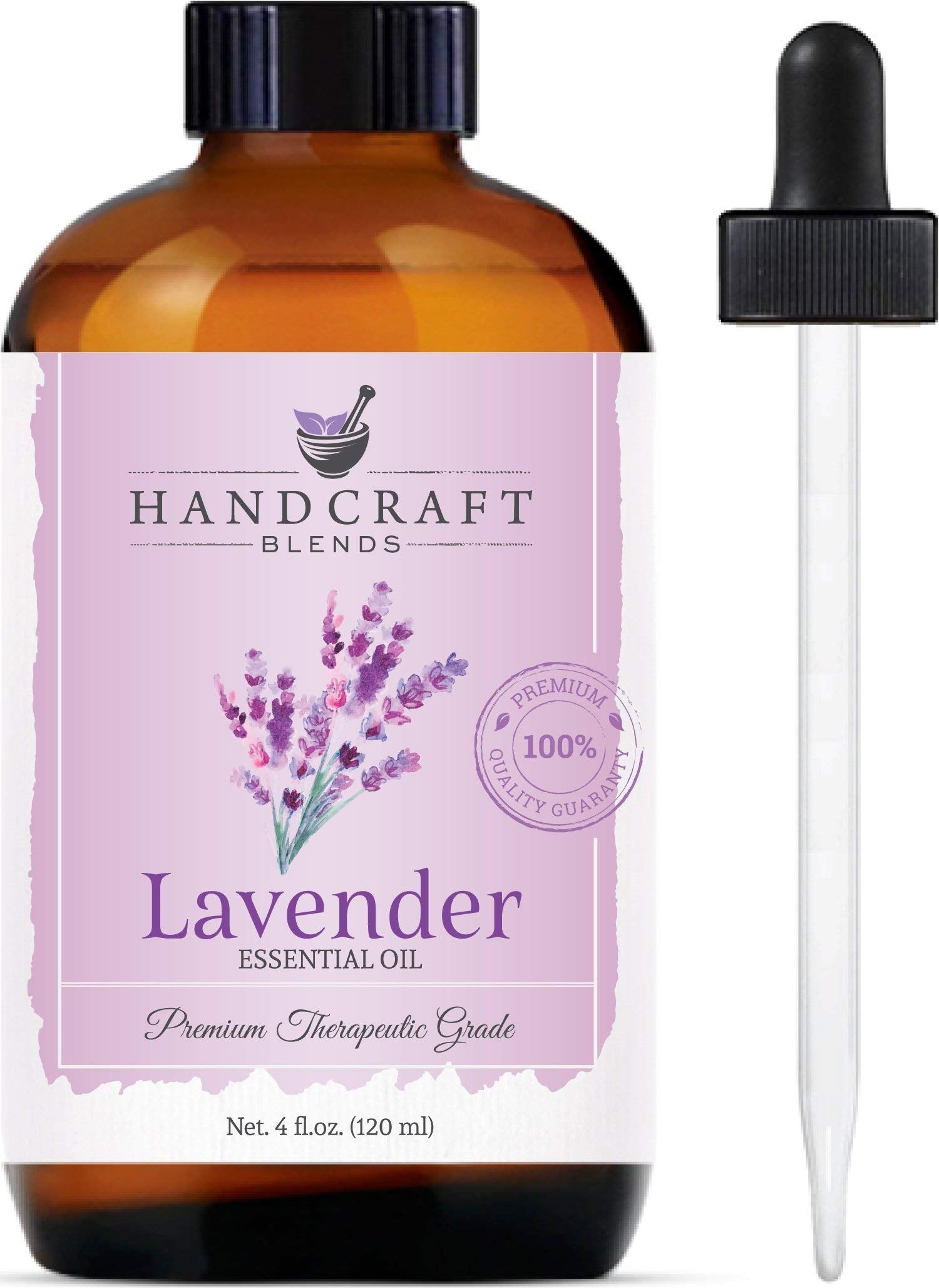 Handcraft Lavender Essential Oil - 100% Pure & Natural – Premium Therapeutic Grade with Premium Glass Dropper - 120 ml