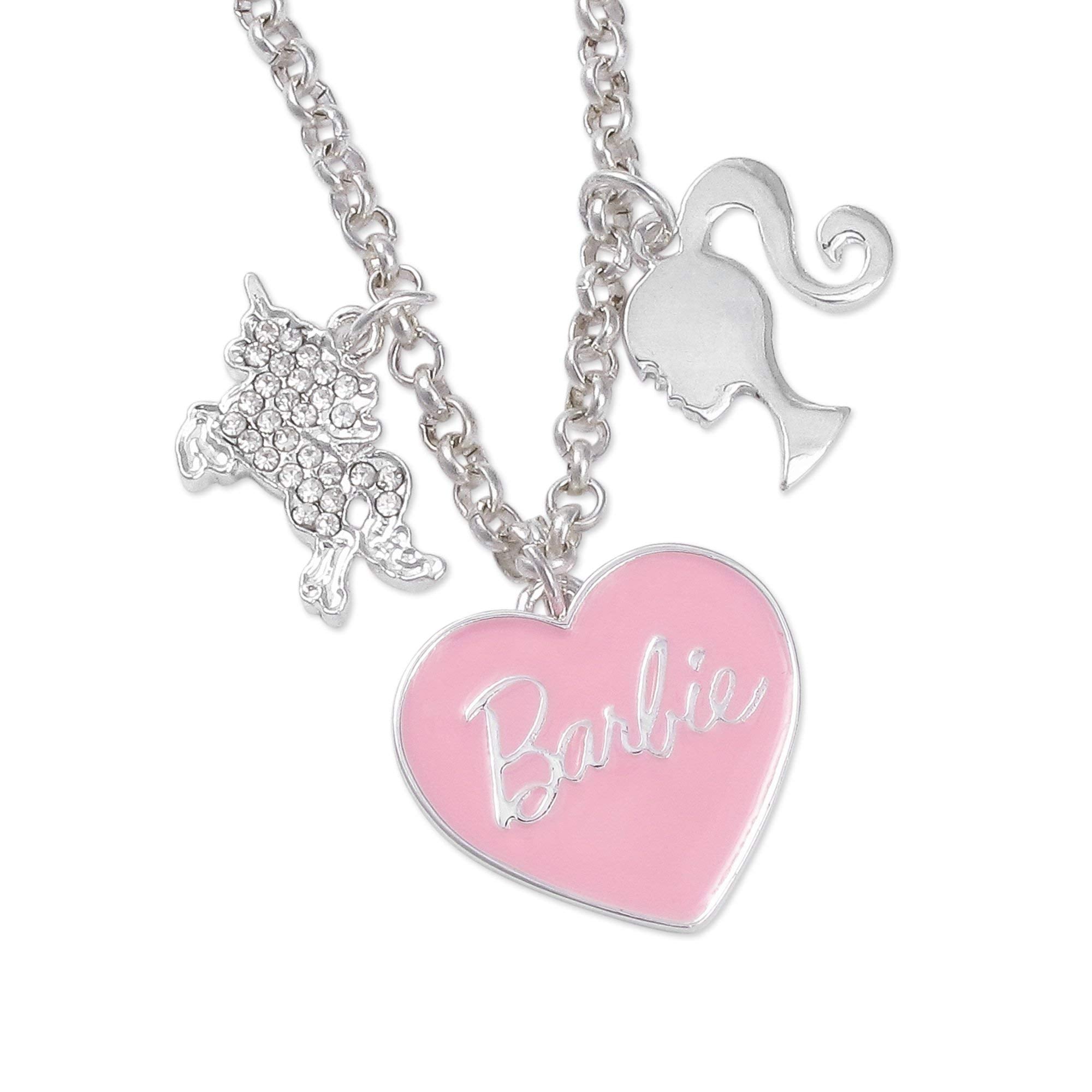 GIOIA Barbie Pink Heart & Unicorn Charm Necklace