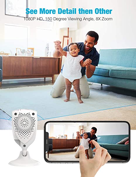 Pet Camera,1080P Mini Baby Monitor with Camera and Audio,Night Vision, 2-Way Audio,Motion Alarm for Home Security Camera,Watch Live Streaming Video Anywhere,Cloud Storage,Work with 2.4G WiFi