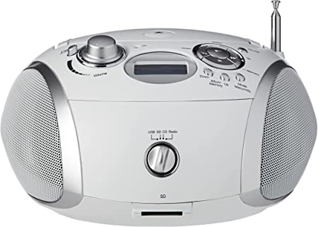 Roberts Radio Zoombox3 DAB/DAB+/FM/SD/USB Radio with CD Player - 40 Station Presets - Programmable CD and SD - White