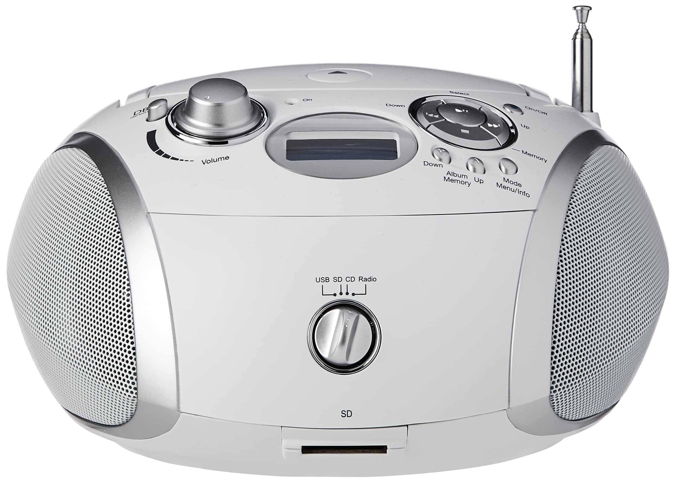 Roberts Radio Zoombox3 DAB/DAB+/FM/SD/USB Radio with CD Player - 40 Station Presets - Programmable CD and SD - White