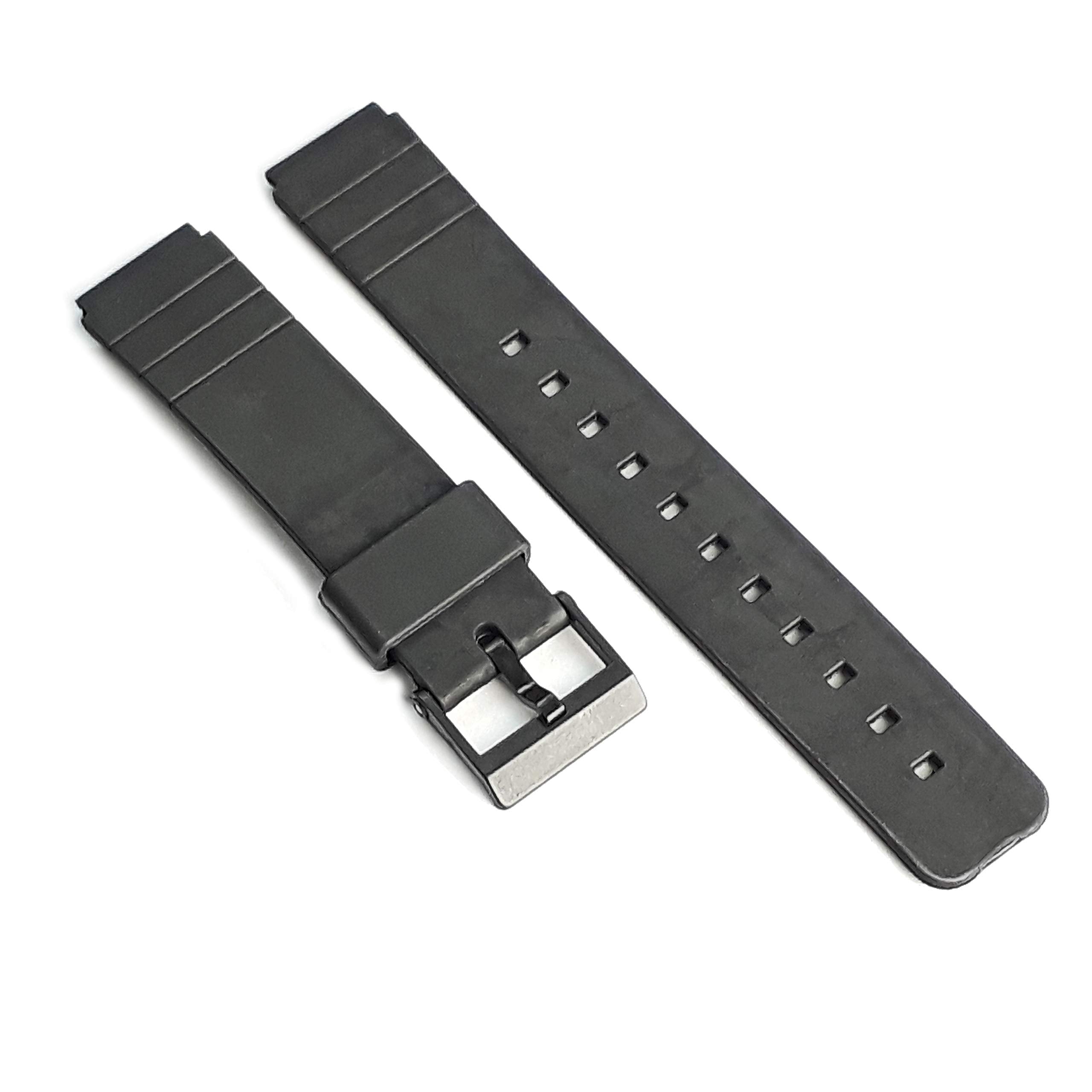 Replacement Watch Strap Band for Casio MQ24 Black Soft Resin