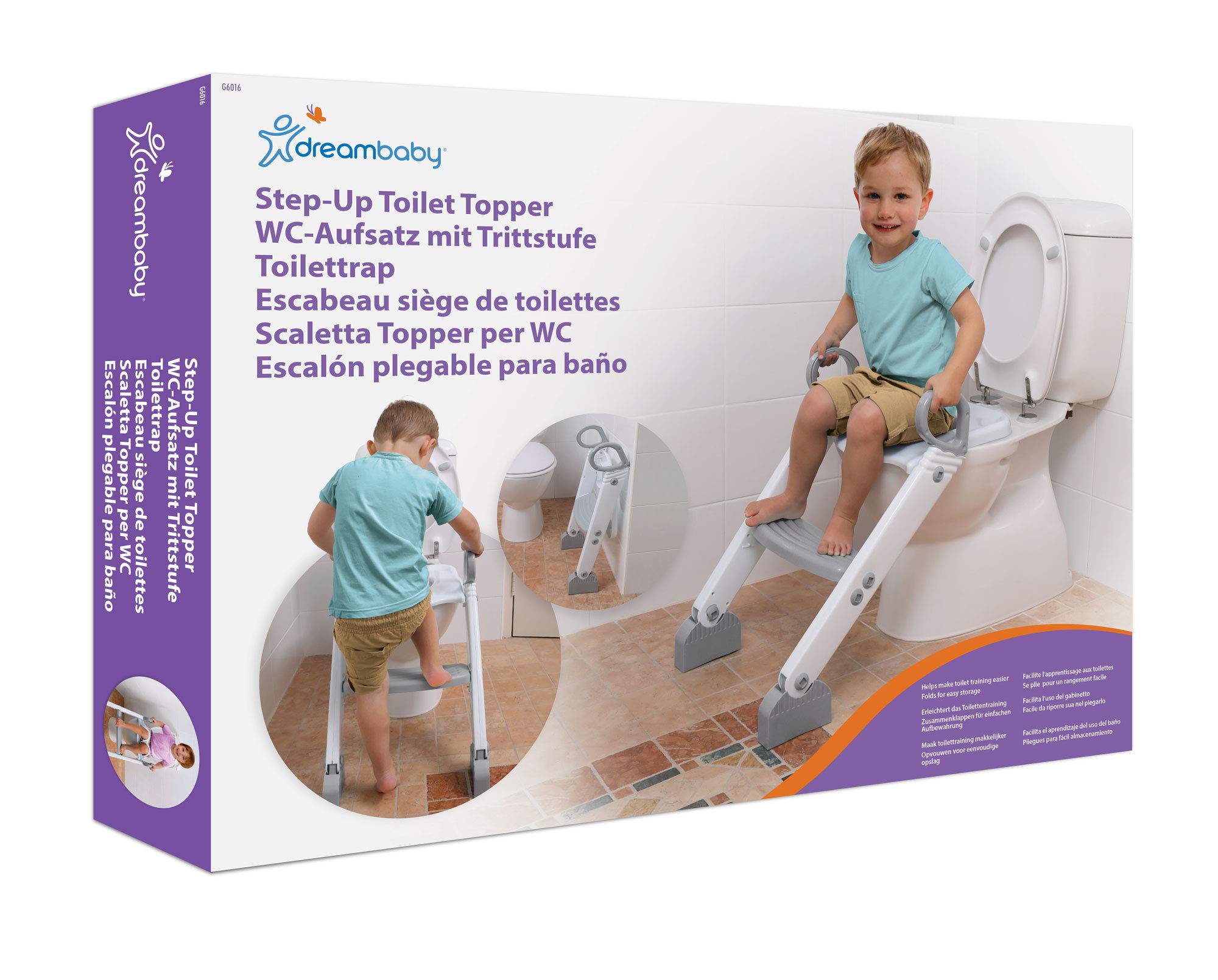 Dreambaby Step-Up Potty Training Toilet Topper - 2-Level Adjustable -Grey-Model G6016, 1 Count (Pack of 1)