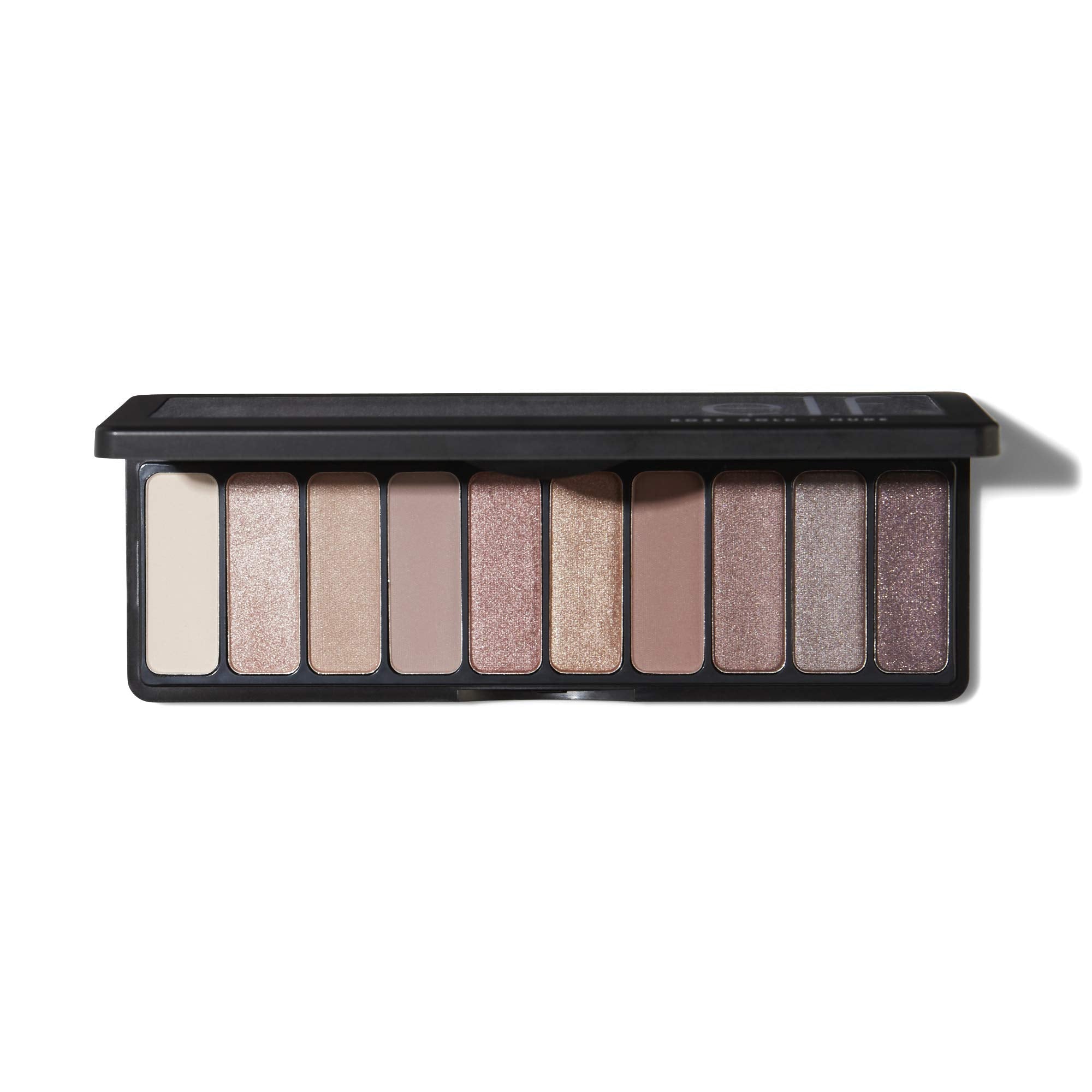 Rose Gold Eyeshadow Palette, Shimmery, Smooth, Highlights, Shades, Defines, Nude Rose Gold, 10 shades 14g