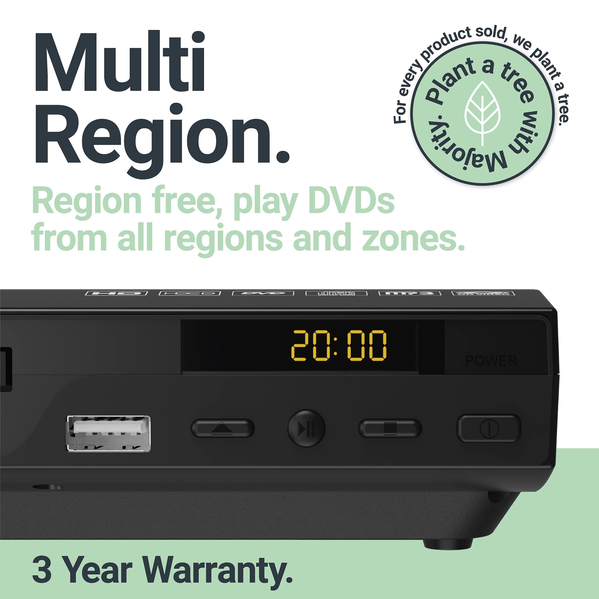 Majority DVD Player for TV Multi Region HD 1080P DVD Player HDMI o