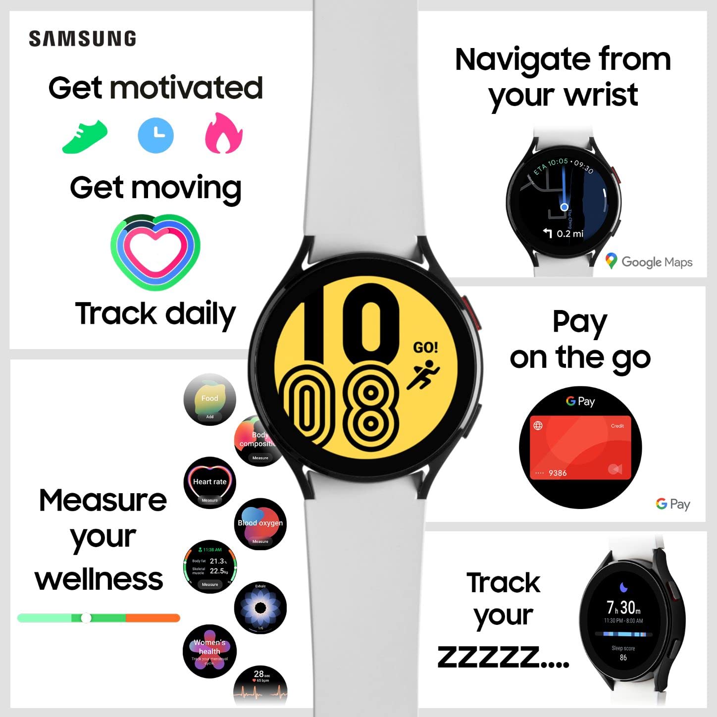 Samsung Galaxy Watch4 Smart Watch, Health Monitoring, Fitness Tracker, Long Lasting Battery, 4G, 40mm, Pink Gold (UK Version)