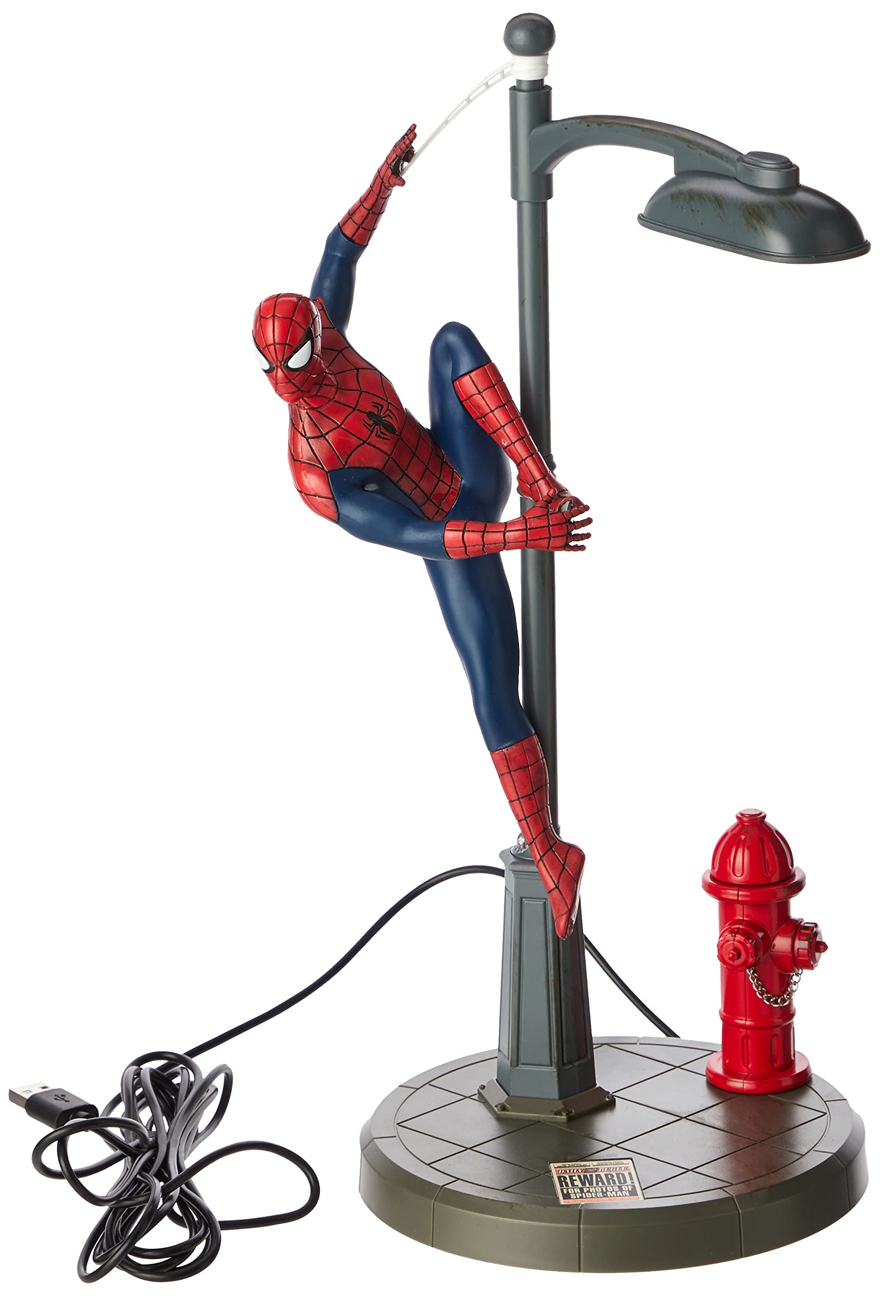 Paladone Spiderman Lamp, Spidey Table Lamp Licensed Marvel Comics Merchandise, Red, Blue, Gray, PP6369MC