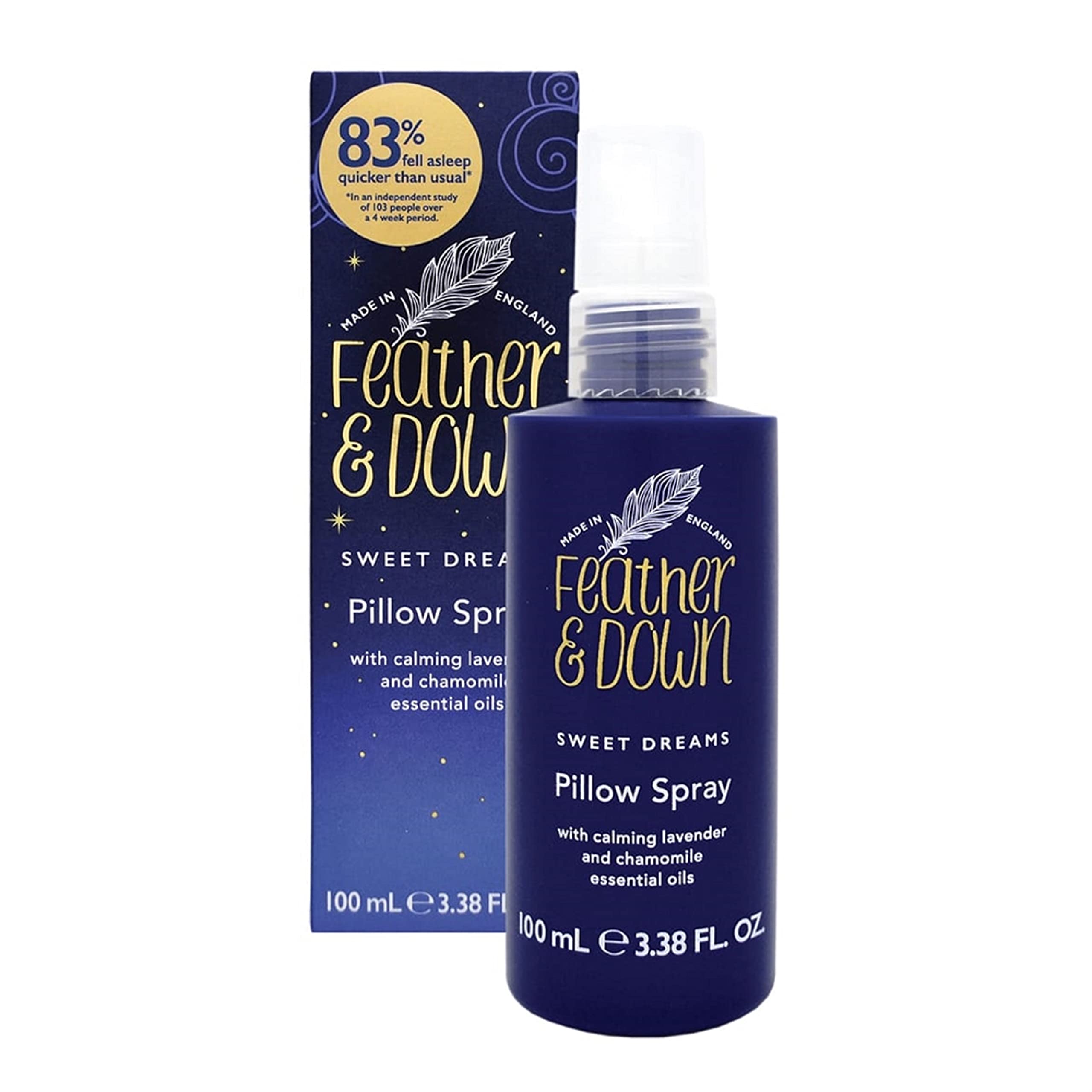 Feather & Down Sweet Dream Pillow Spray (100ml) No.1 Bedtime Pillow Spray. An infusion of Lavender & Chamomile essential oils, encouraging calm, tranquility and a restful nights sleep