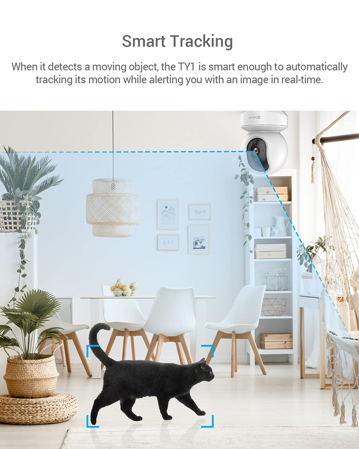 EZVIZ Security Camera Indoor Pan/Tilt, 1080P Baby Pet Monitor with Motion Detection, Auto Tracking, 2-Way Audio, 10m Night Vision, Works with Alexa(TY1)