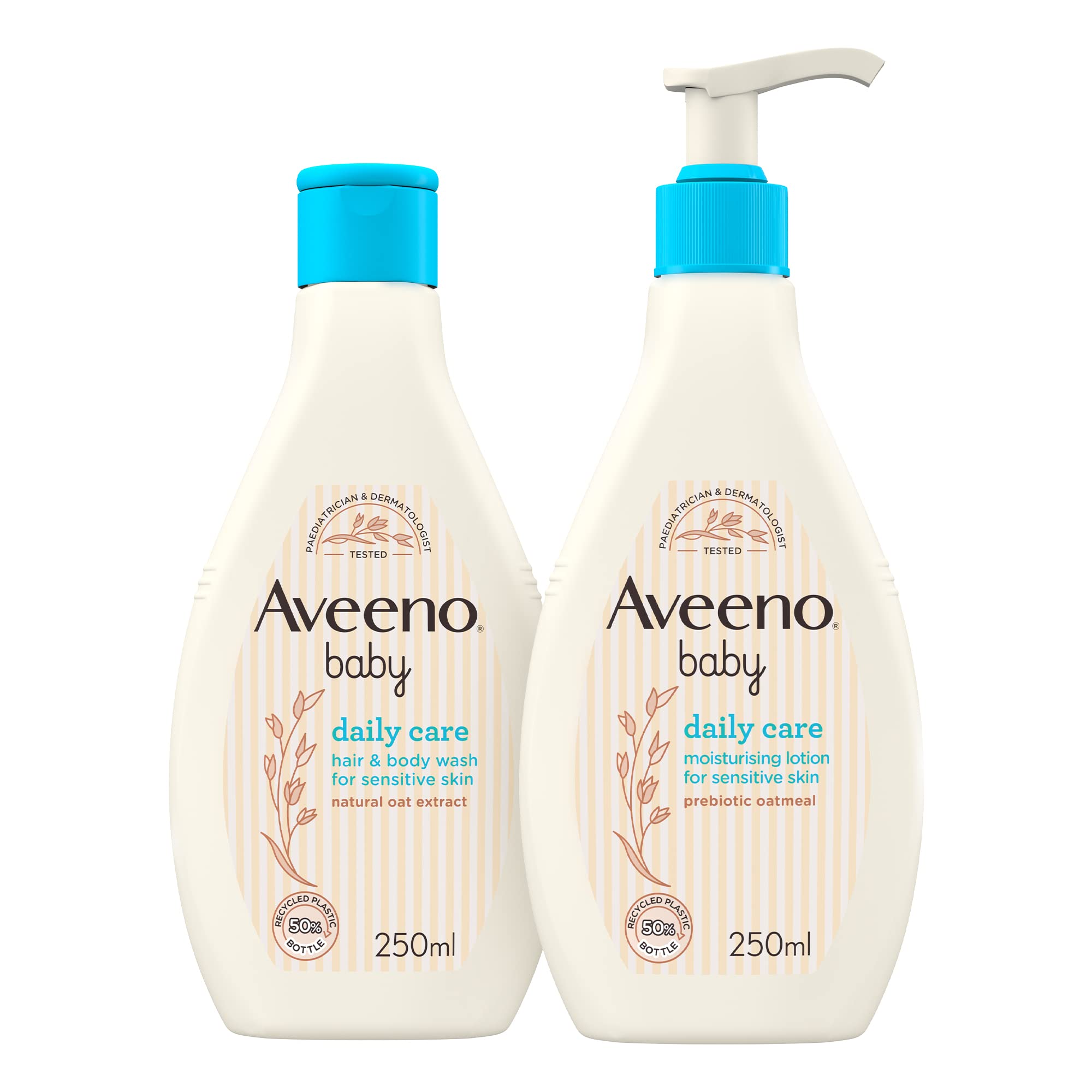 AVEENO® Baby, Daily Care Set, Hair & Body Wash 250ml + Moisturising Lotion 250ml, for Sensitive Skin