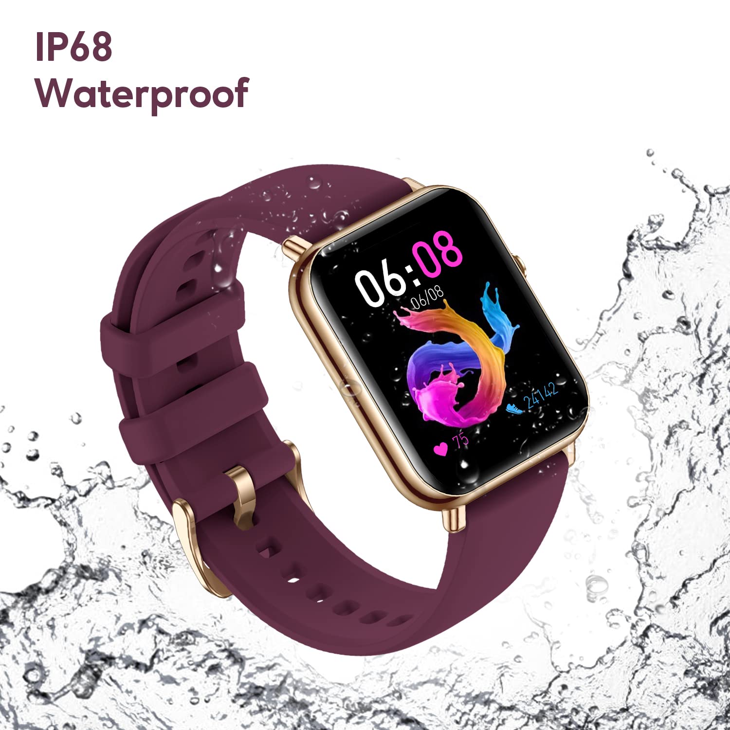 IMFRCHCS Smart Watch, Fitness Tracker Watch with Heart Rate Monitor, Activity Tracker with Sleep and Blood Oxygen Monitor, IP68 Waterproof Pedometer Watch for Kids Men Women for Android IPhone