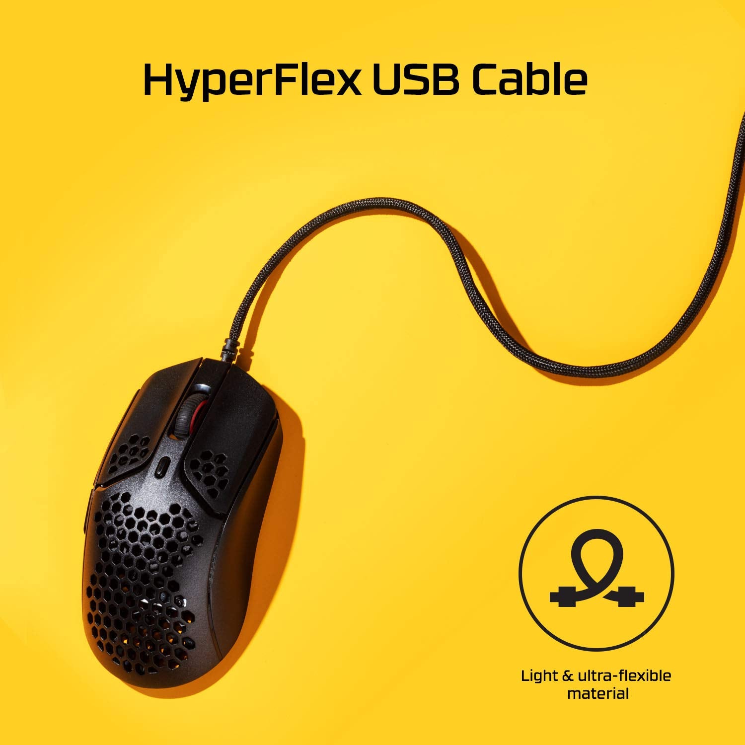 HyperX Pulsefire Haste – Gaming Mouse – Ultra-Lightweight, 59g, Honeycomb Shell, Hex Design, HyperFlex Cable, Up to 16000 DPI, 6 Programmable Buttons