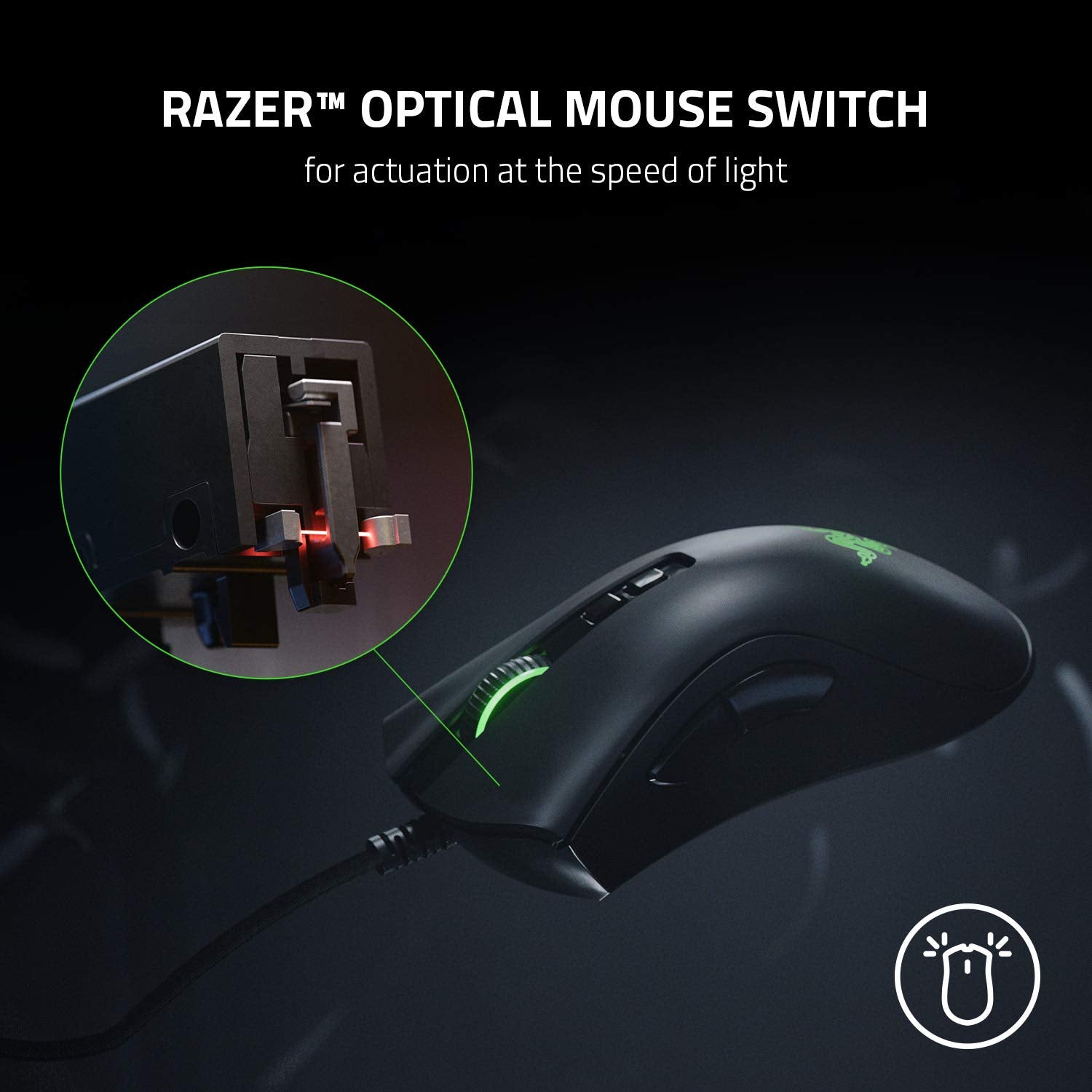Razer DeathAdder V2 - Wired USB Gaming Mouse with Optical Mouse Switches (Focus+ 20K Optical Sensor, 8 Programmable Buttons, 5 On-Board Memory Profiles, Optical Mouse Switch) Black