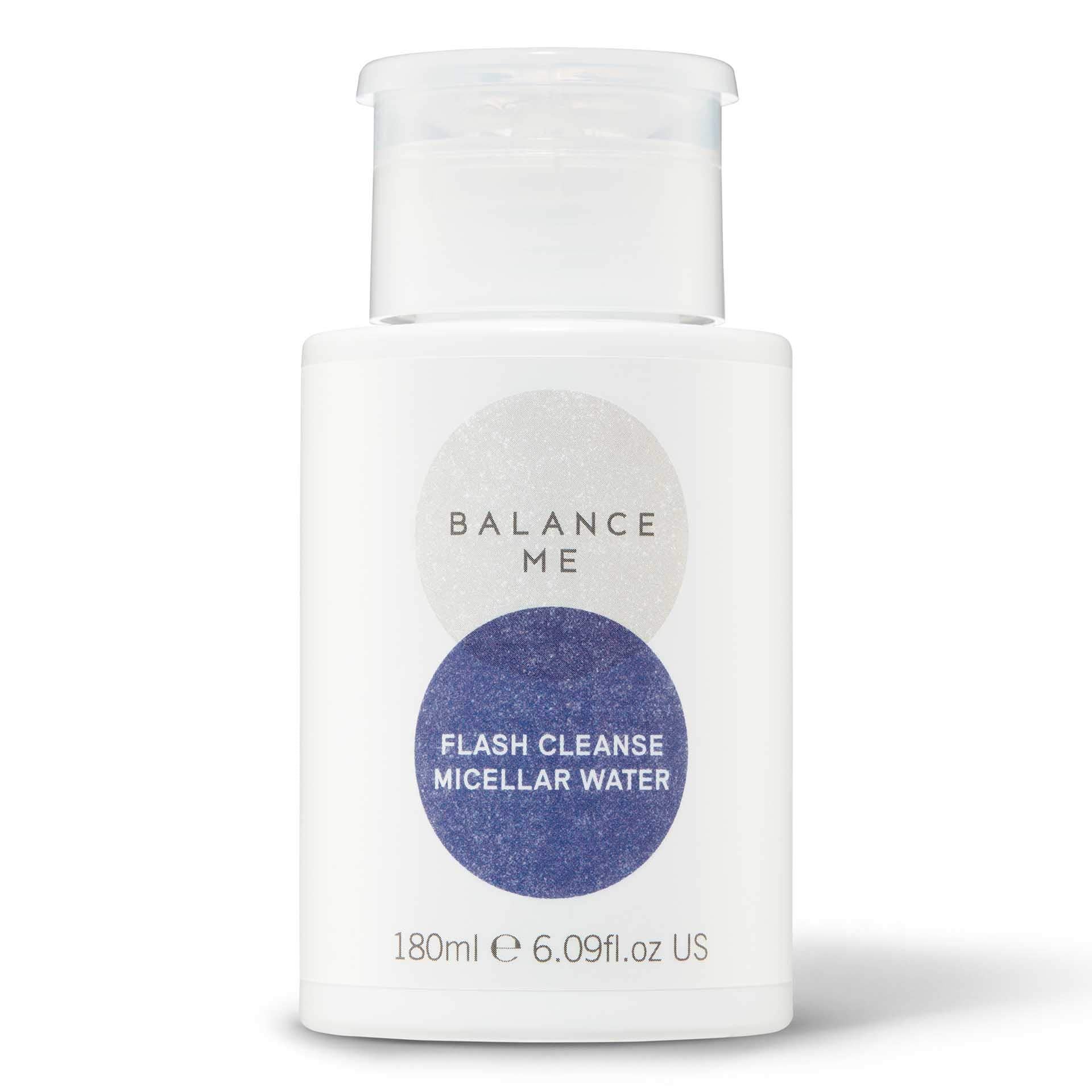 Balance Me Flash Cleanse Micellar Water – Facial Cleanser – Removes Dirt & Make-Up – With Hyaluronic Acid & Peptides – Suits All Skin Types – 100% Natural – Vegan & Cruelty-Free – Made in UK – 180ml