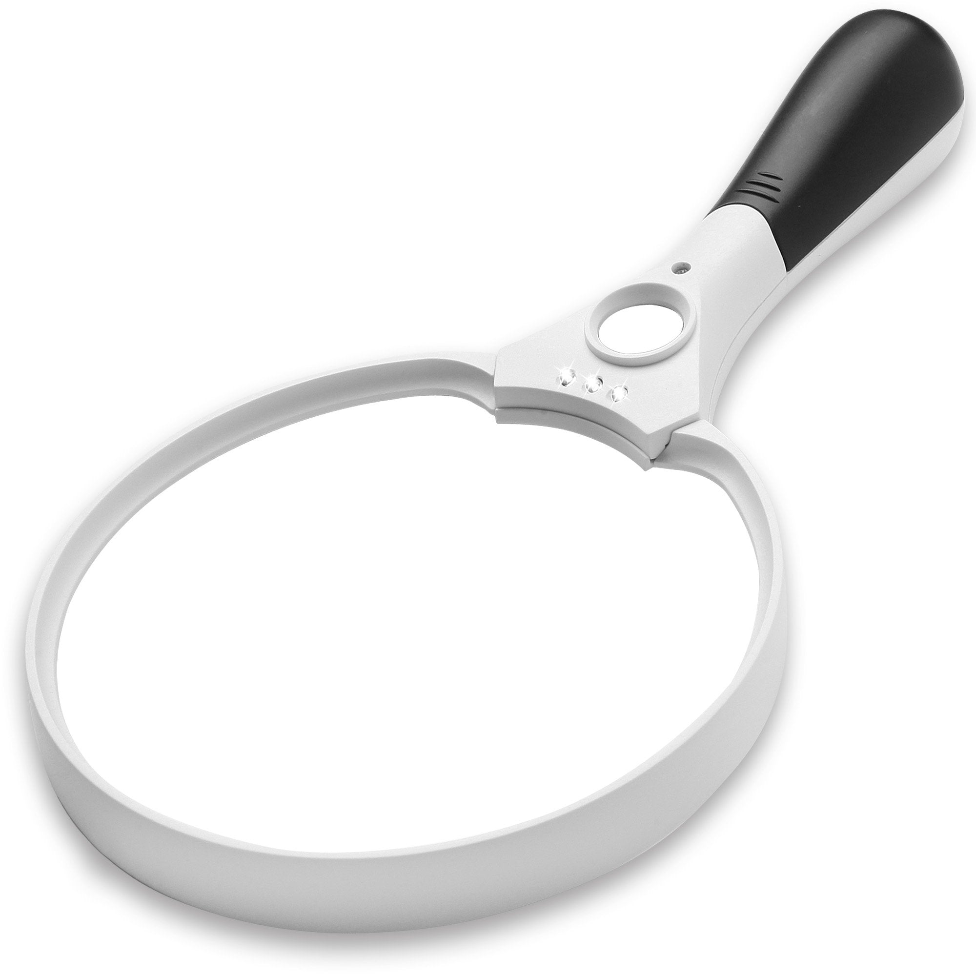 Fancii Extra Large LED Handheld Magnifying Glass with Light - 2X 4X 10X Lens - Best Jumbo Size Illuminated Reading Magnifier for Books, Newspapers, Maps, Coins, Jewellery, Hobbies & Crafts