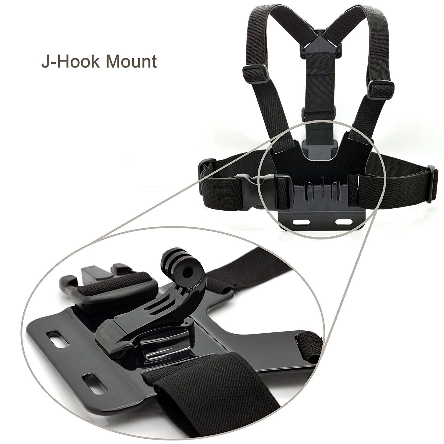 LONDON FAB Waterproof Chest Mount, Harness, Strap Compatible with All Gopro and Most Action Camera, Chest Strap + J-Hook, Thumbscrew & Storage Bag