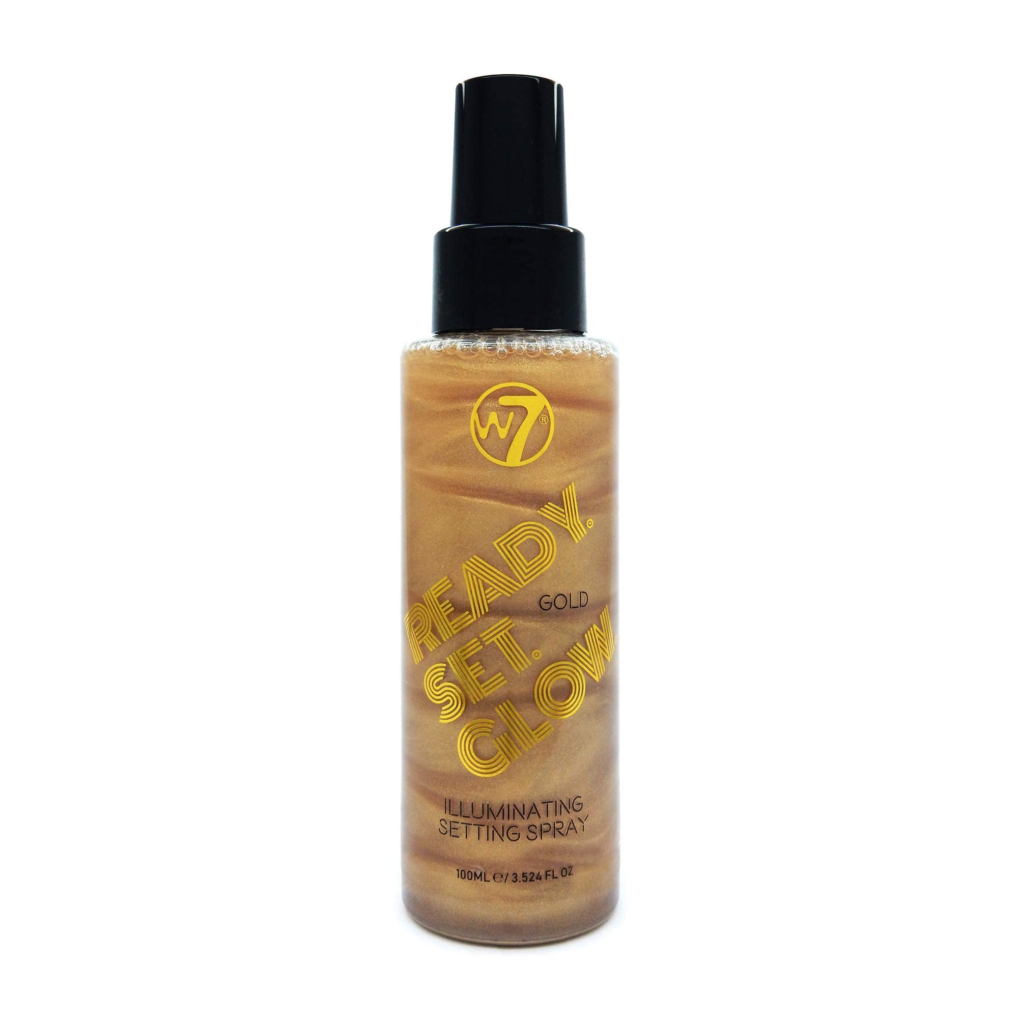 W7 Ready Set Glow Makeup Setting Spray - Shimmer Finish - Long-Lasting, Ultra-Fine Formula (Gold)