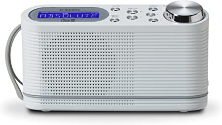 Roberts Radio Play10 DAB/DAB+/FM Digital Radio with Simple Presets - Portable Radio with Battery Option - White