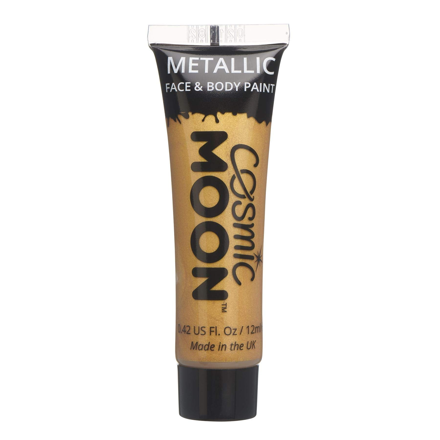 Face & Body Metallic Paint by Cosmic Moon - Gold - Water Based Face Paint Makeup for Adults, Kids - 12ml